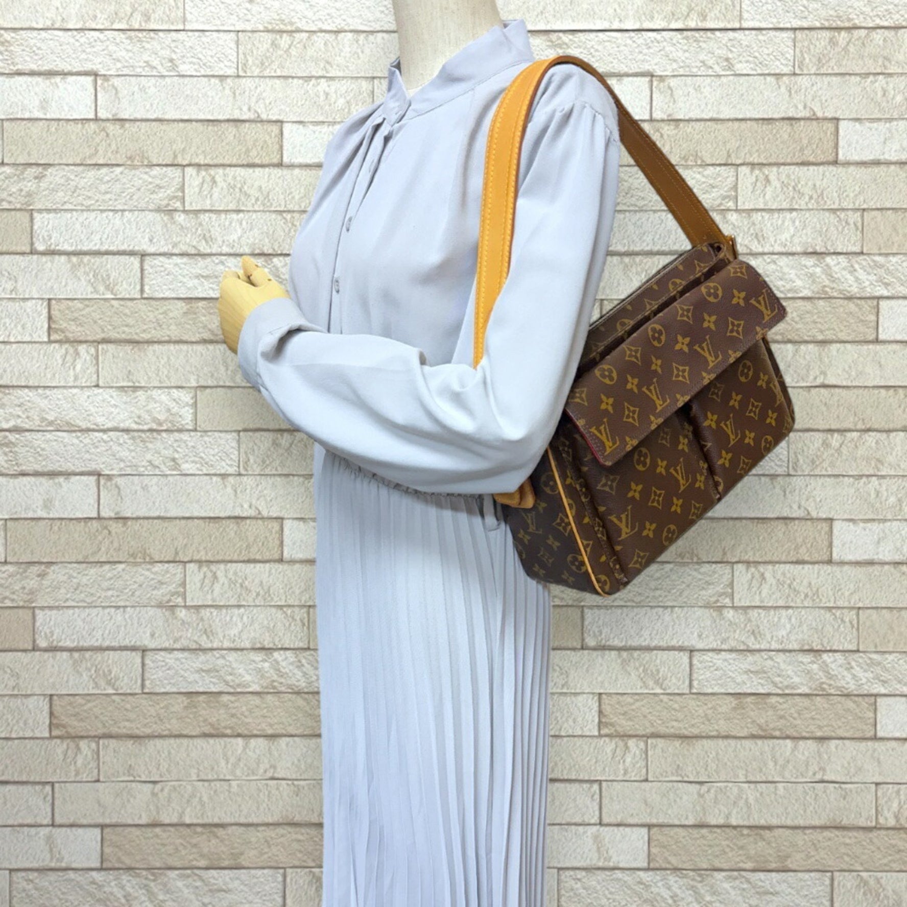 Louis Vuitton Vivacite GM Monogram Shoulder Bag Canvas