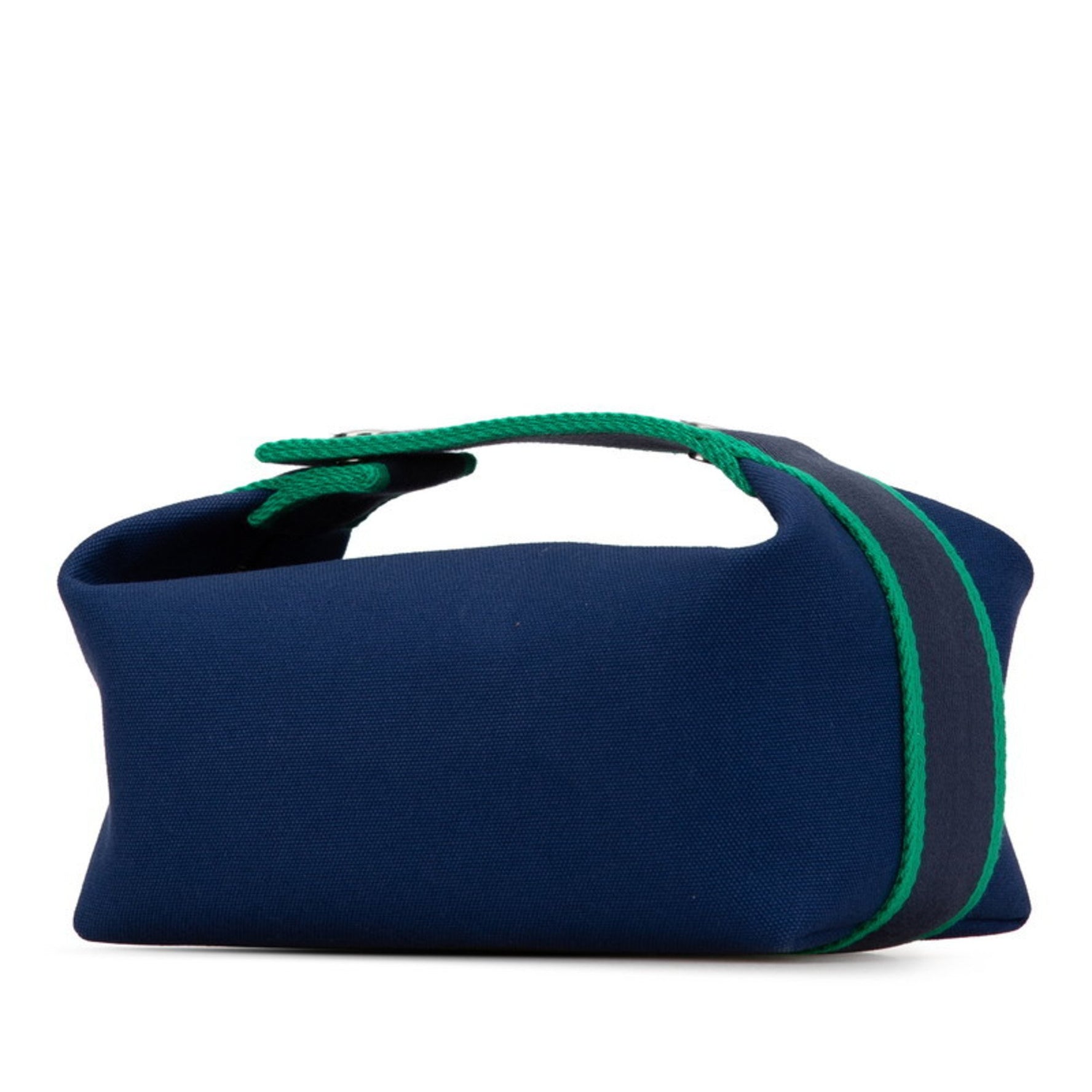 Hermes BRIDE A BLACK PM Pouch Handbag Blue Marine Navy Toile H