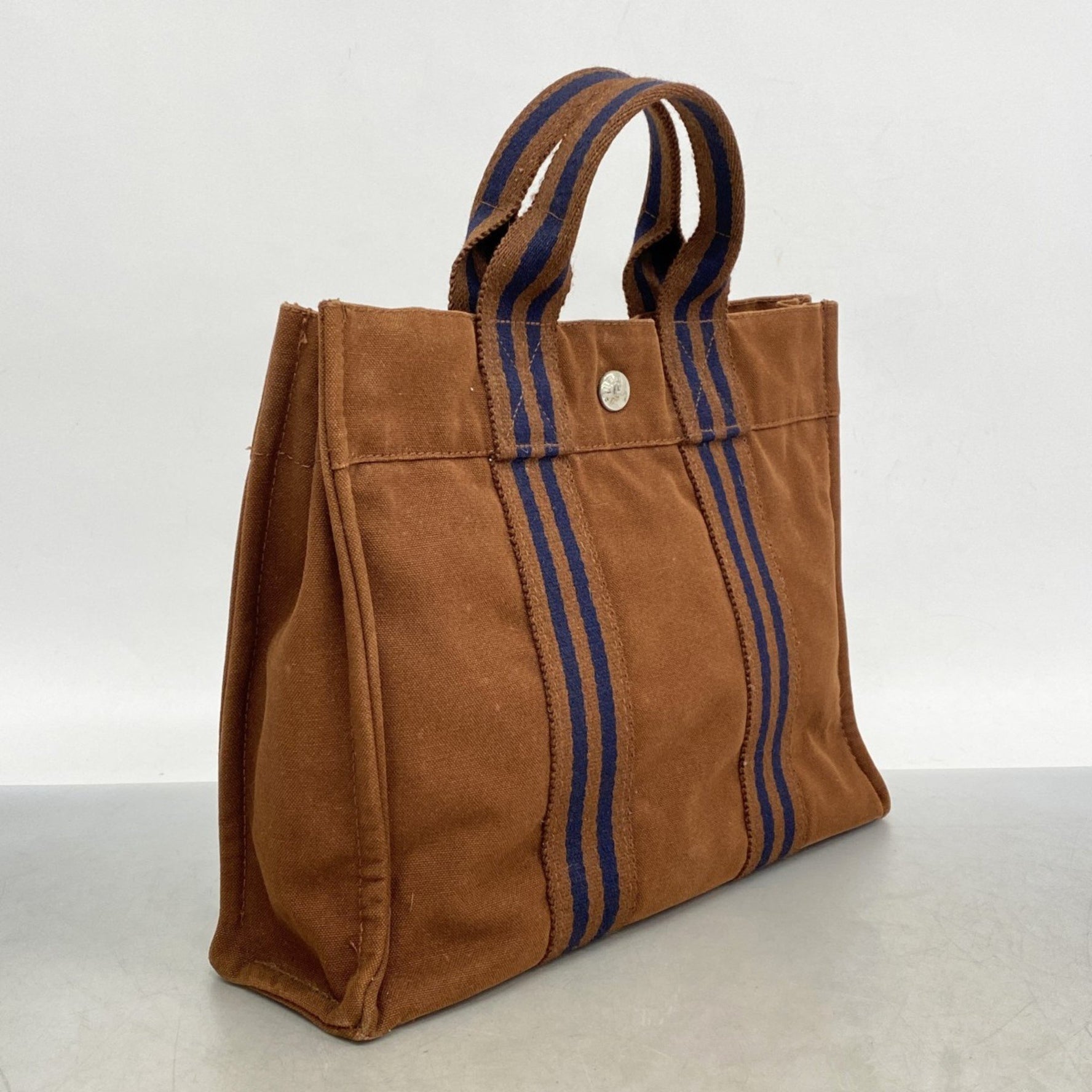 Hermes Fouleaux PM Canvas Handbag