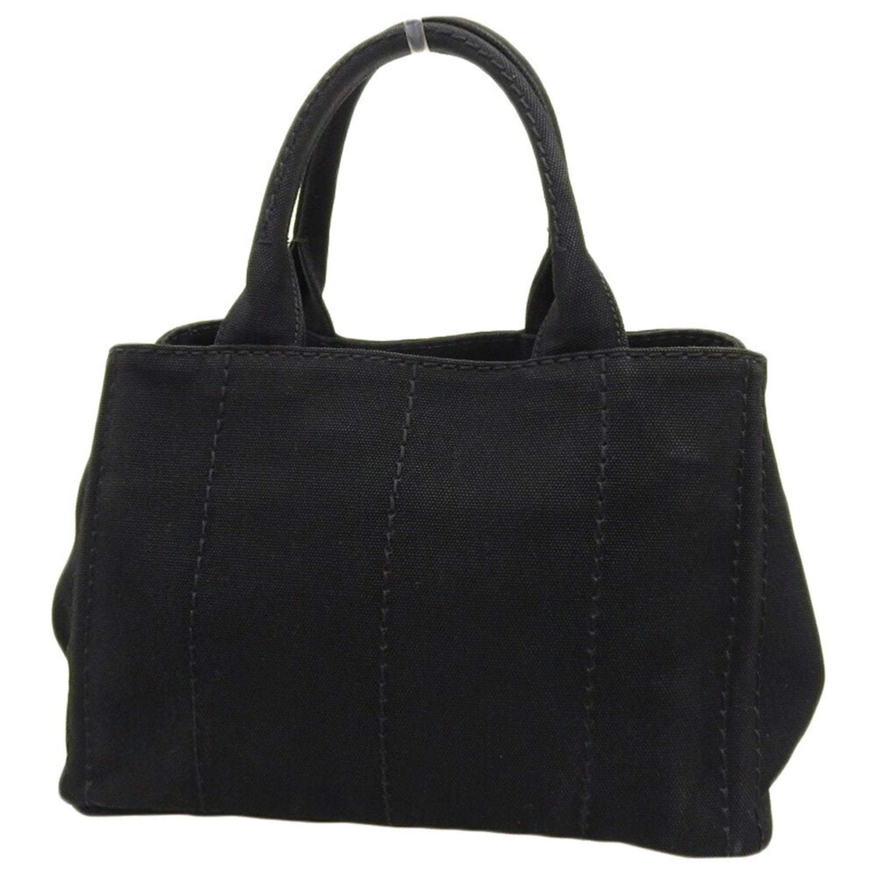 PRADA Canapa Tote Bag Handbag Canvas Medium Stripe