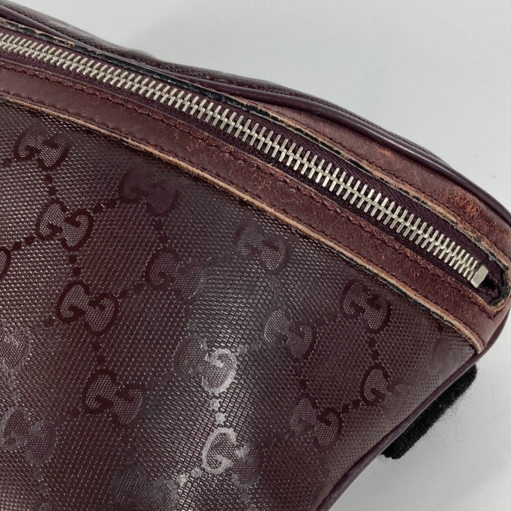 GUCCI GG Imprime Shoulder Bag, Crossbody Belt PVC/Leather, Men's