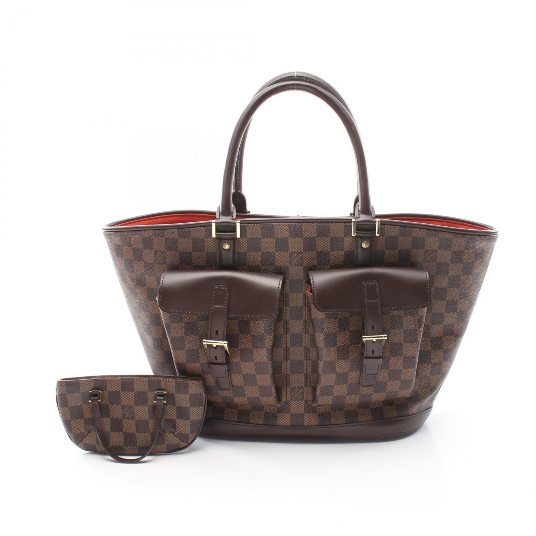 Louis Vuitton Manosque GM Handbag Coated Canvas Leather Damier Brown