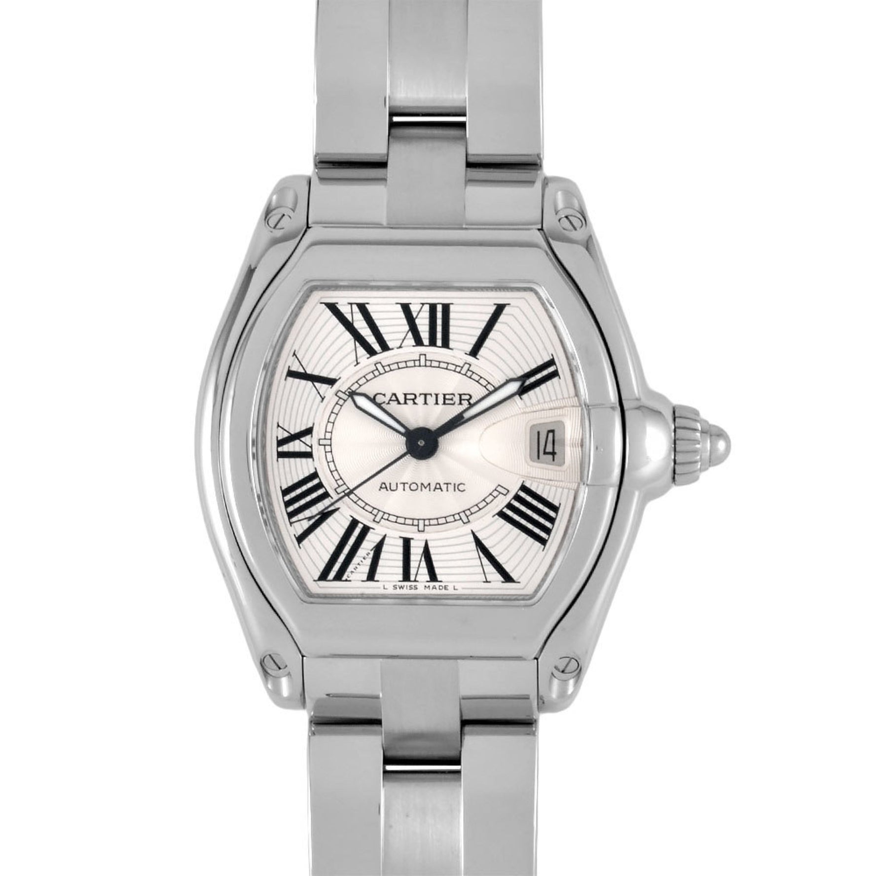 Cartier 2510 Roadster LM Automatic Watch Silver Dial