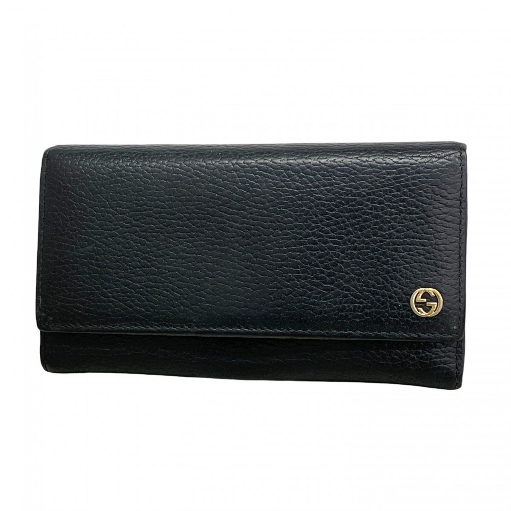 Gucci Interlocking G Long Wallet Leather Champagne Men's