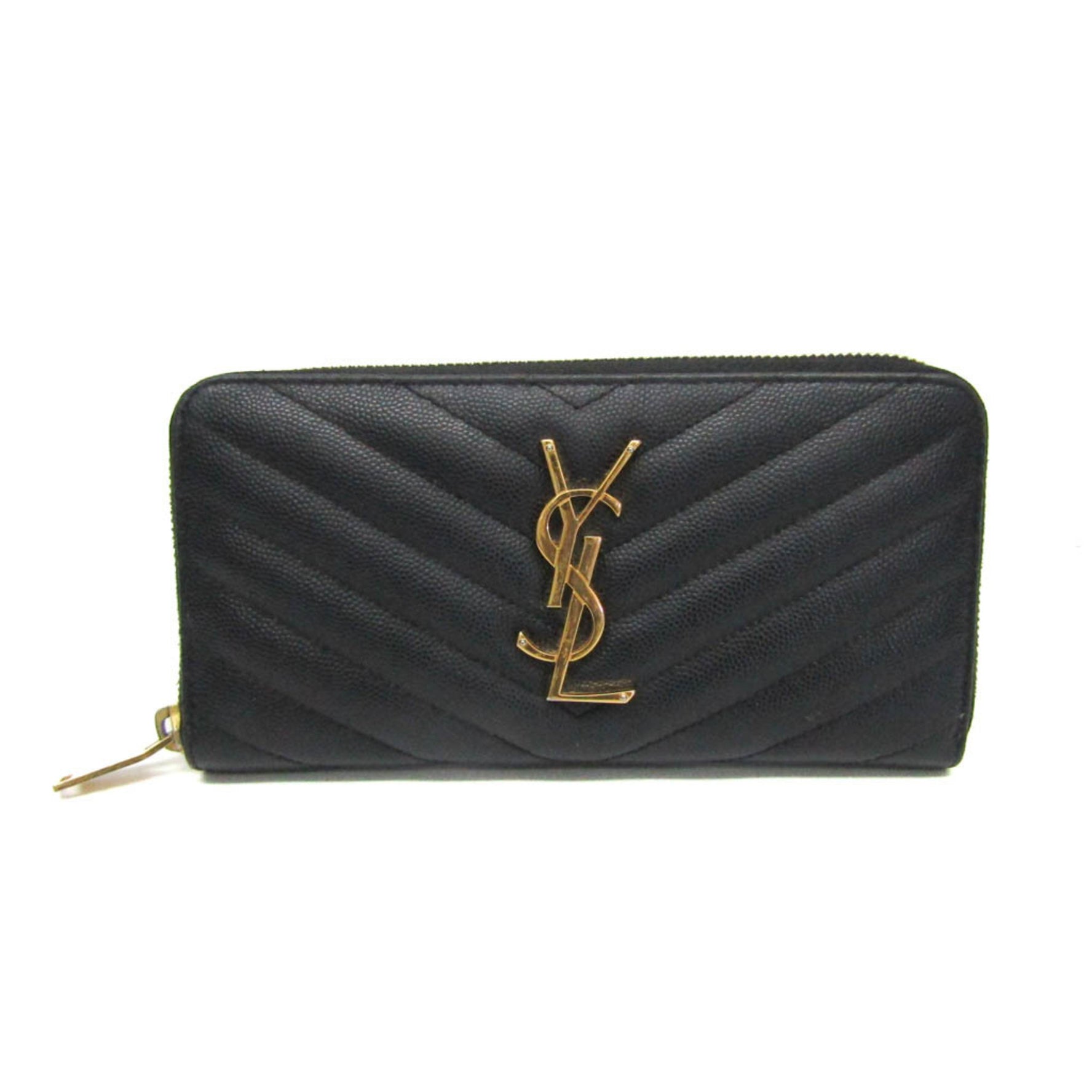 Saint Laurent Cassandra Calfskin Long Wallet (bi-fold) Dark Navy