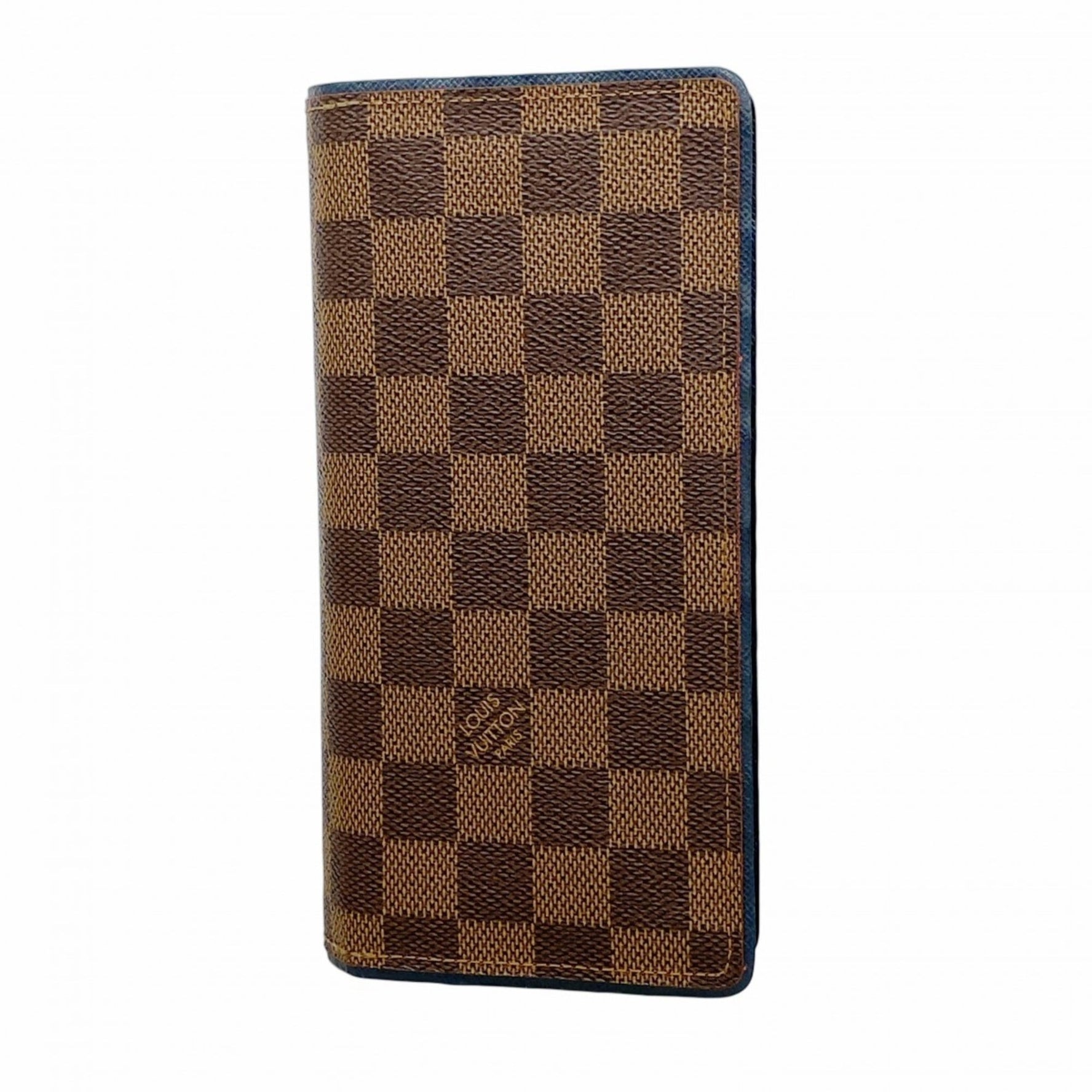 Louis Vuitton Damier Portefeuille Brazza Long Wallet Navy Ebene