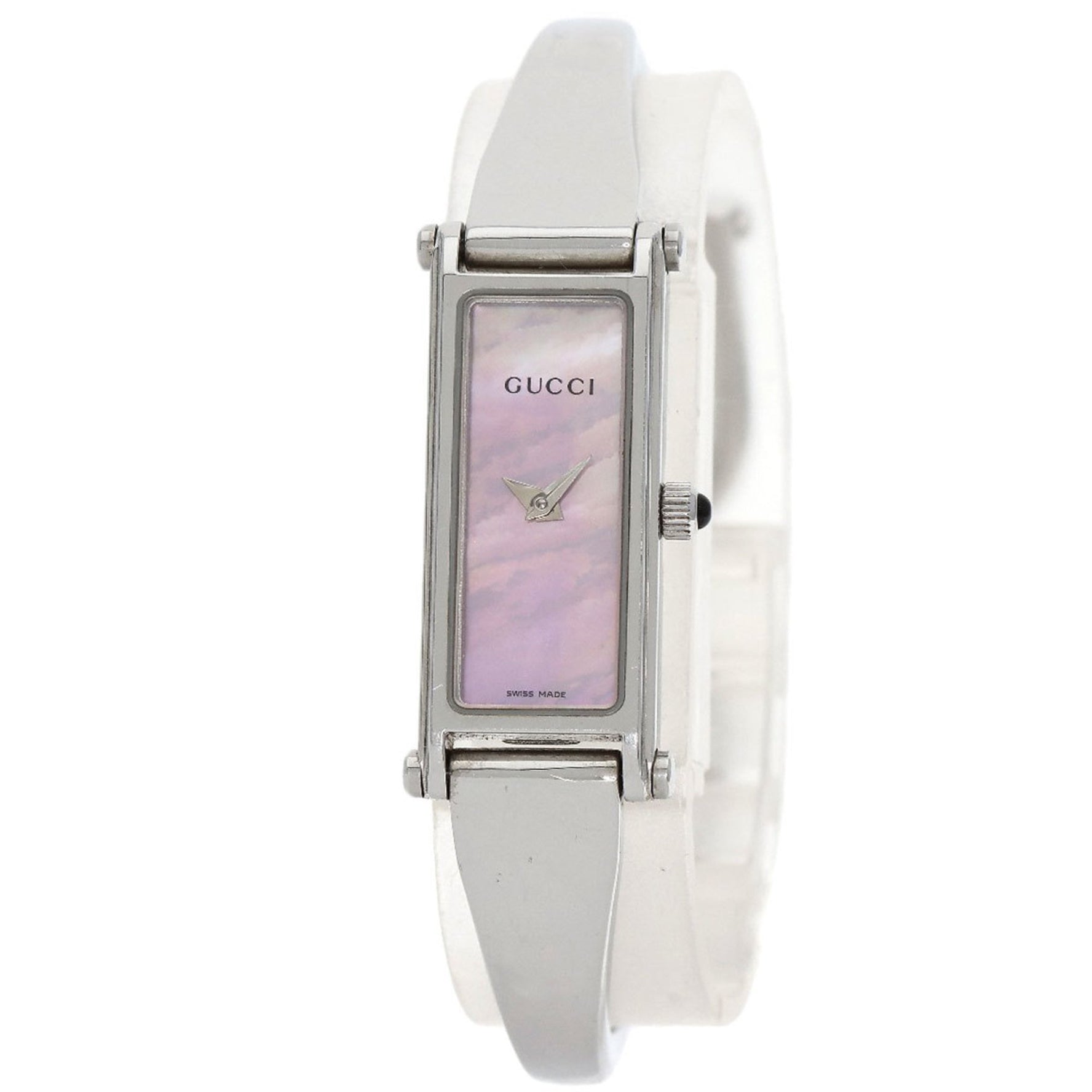 Gucci Square Face Watch Stainless Steel SS Ladies