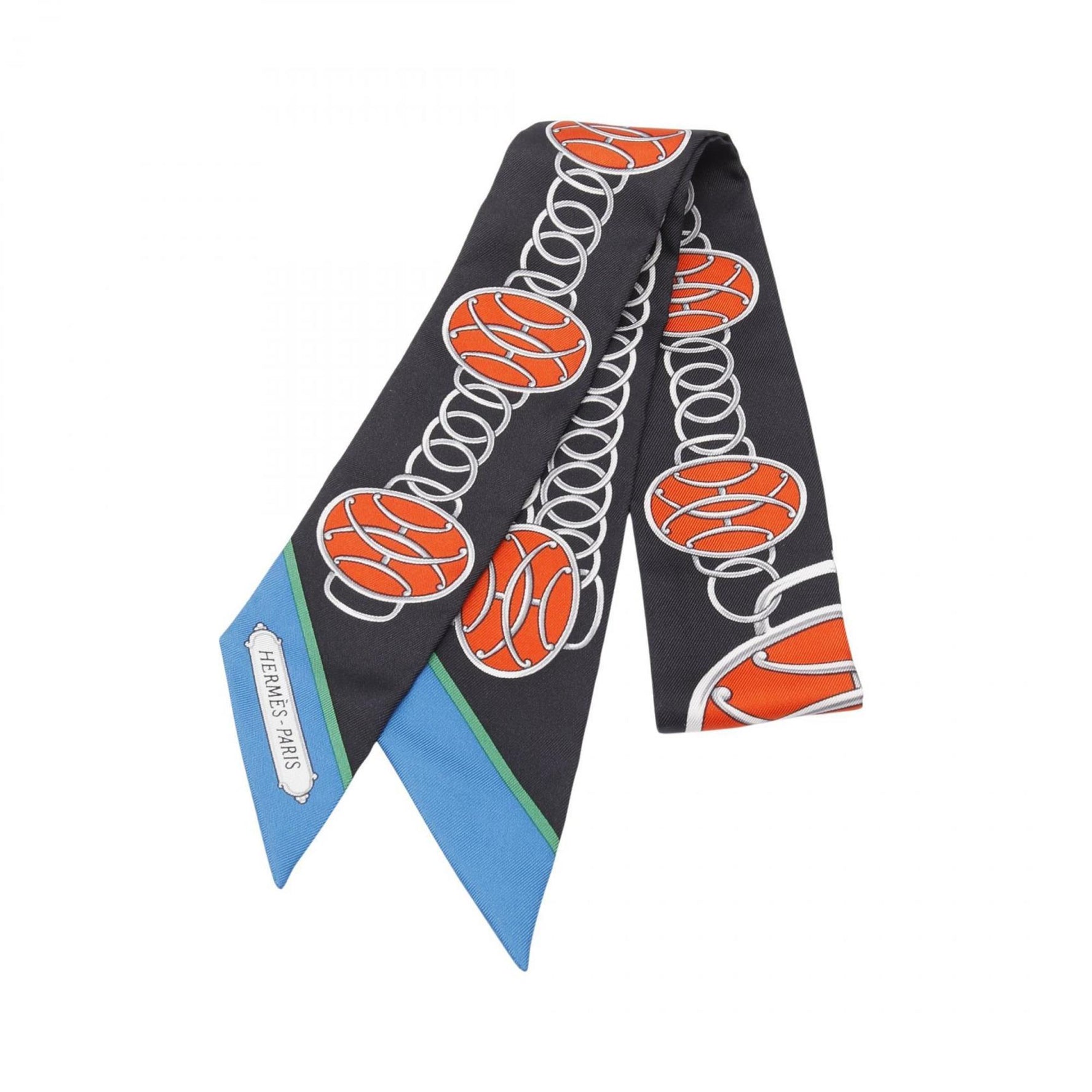 Hermes Hermès Twilly Lift Profile Silk Scarf in Black and Multicolor