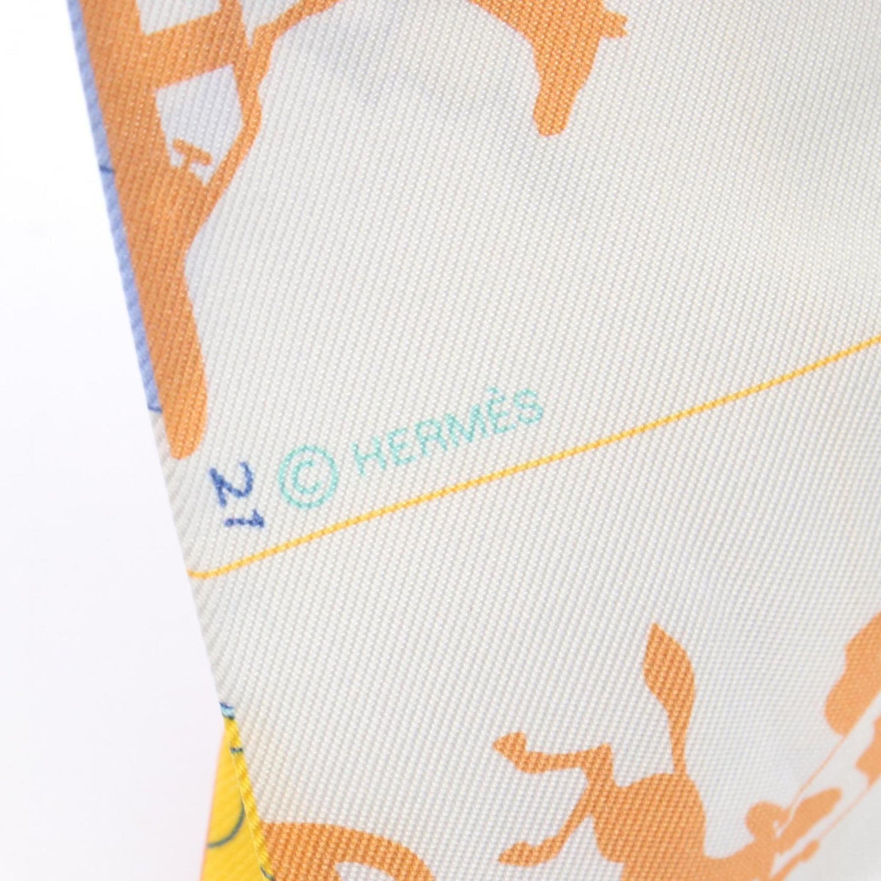 Hermes Hermès PARADE Twilly Silk Scarf in Gray and Multicolor