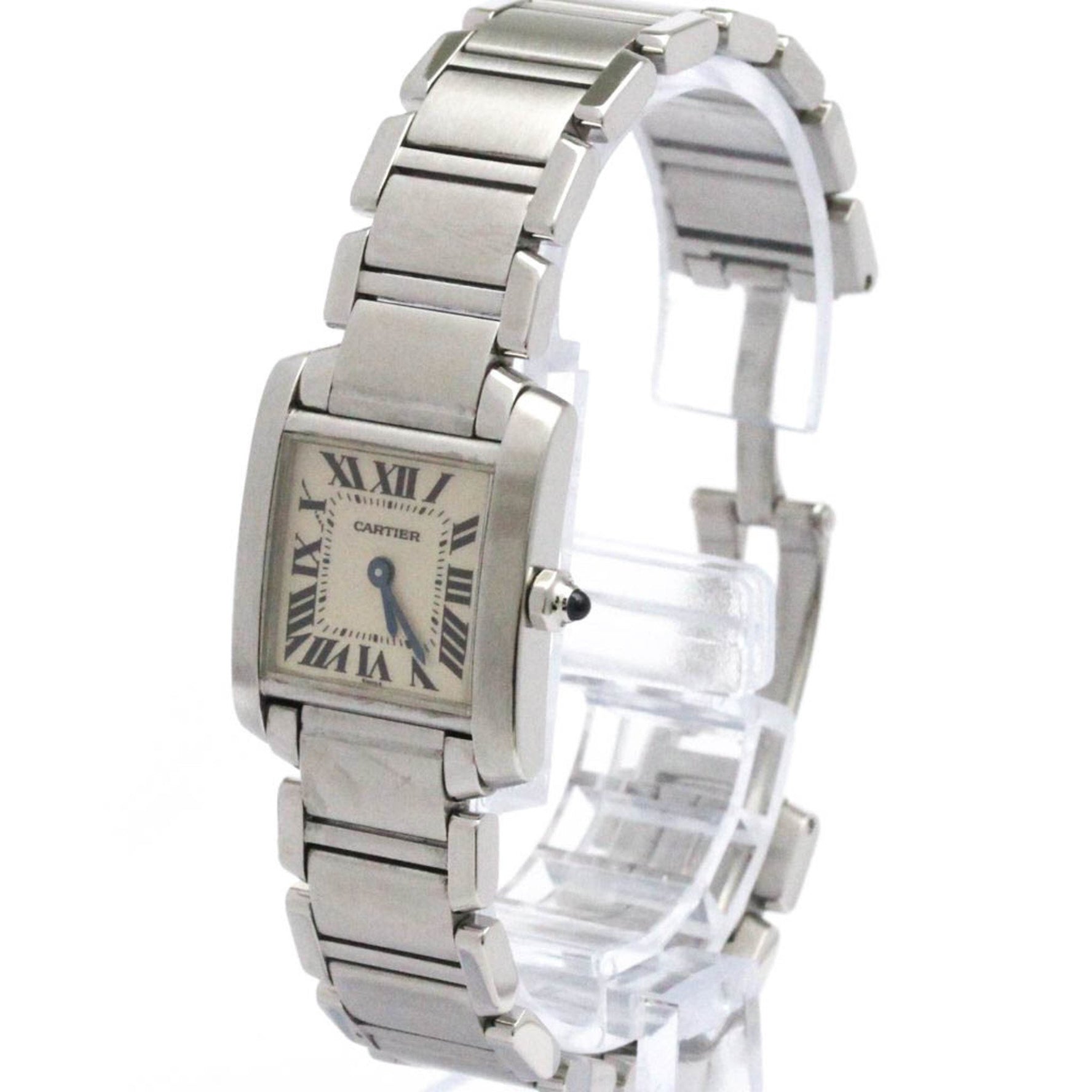 CARTIER Tank Francaise Steel Quartz Ladies Watch W51008Q3 Polished