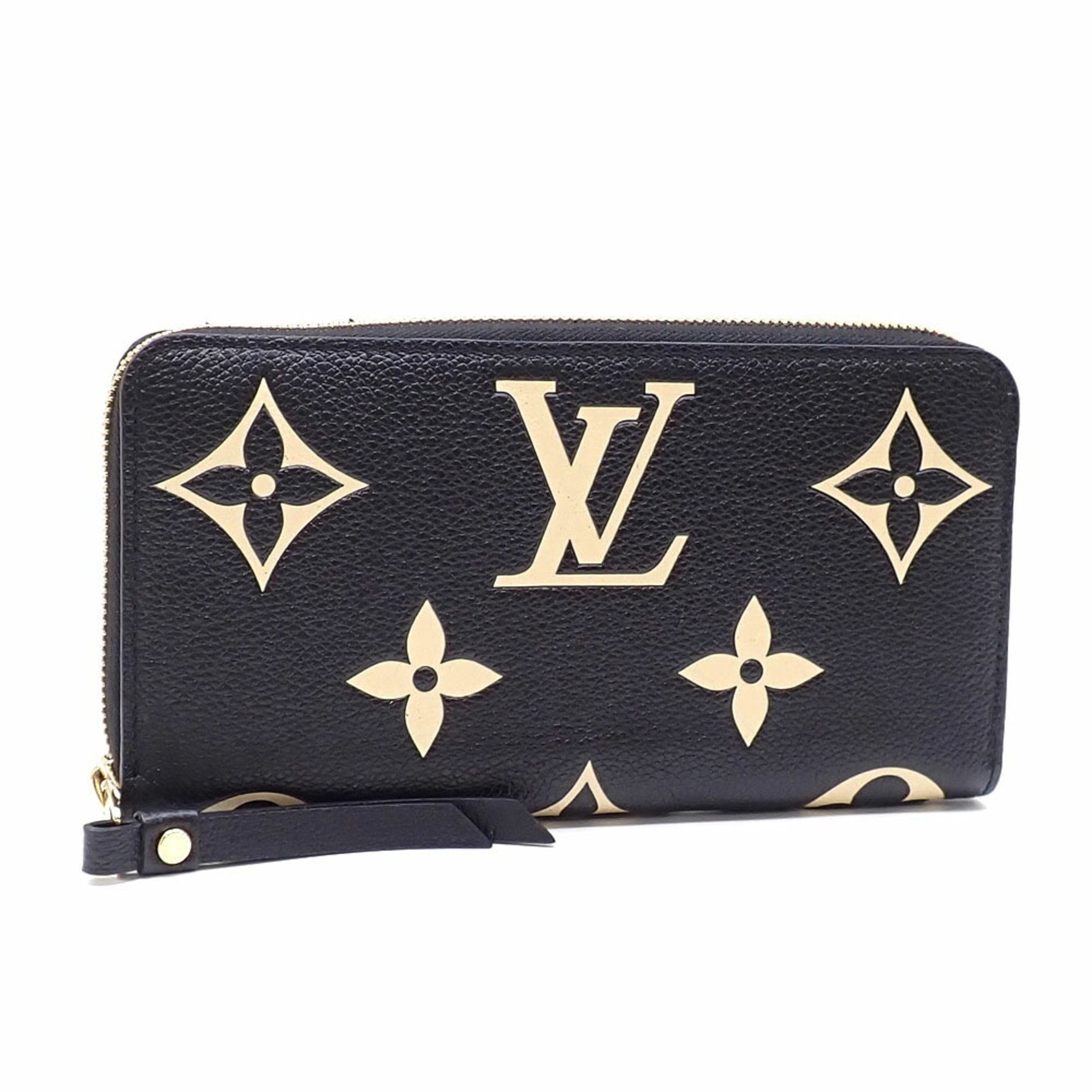 Louis Vuitton Monogram Empreinte Zippy Wallet, Black and Beige Two-Tone