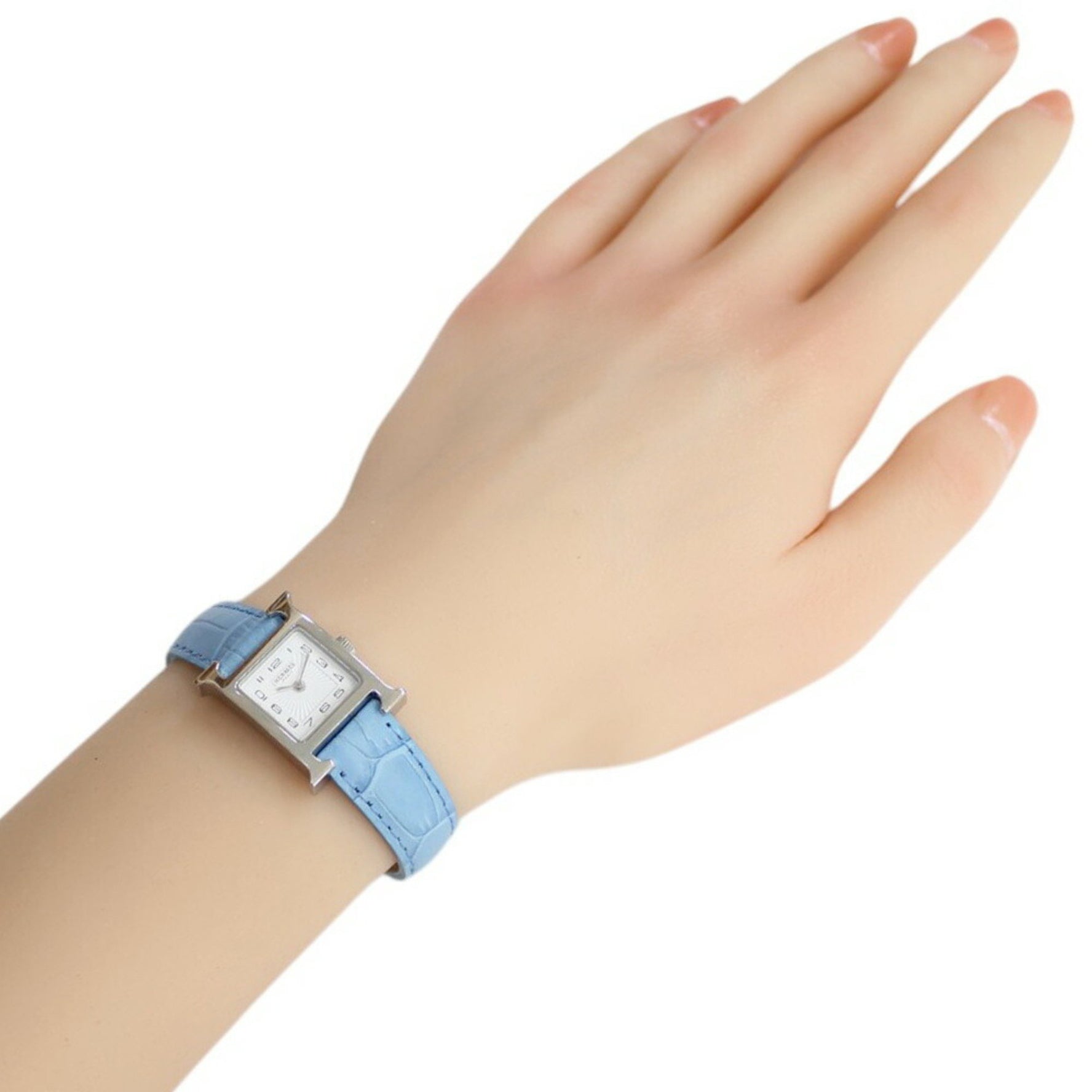 Hermes H Watch Wristwatch Stainless Steel Quartz Ladies