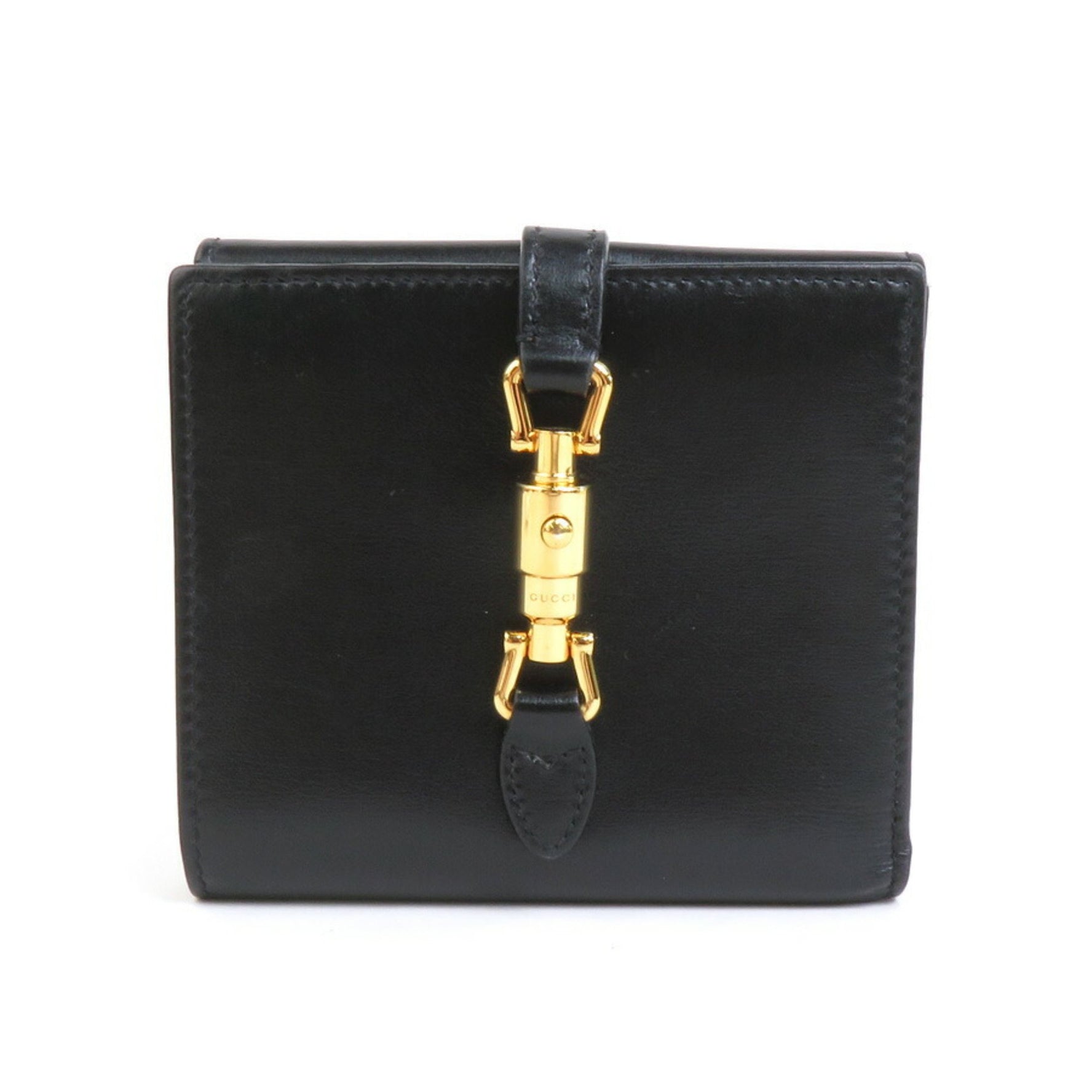 GUCCI Bi-fold Wallet New Jackie Leather Gold