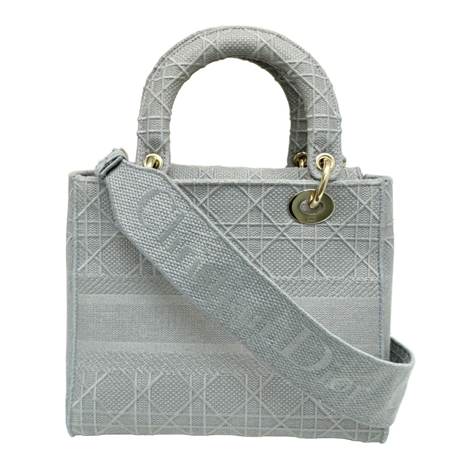 Christian Dior LADY D-LITE Medium Bag Cannage Embroidery Embroidered Shoulder Handbag