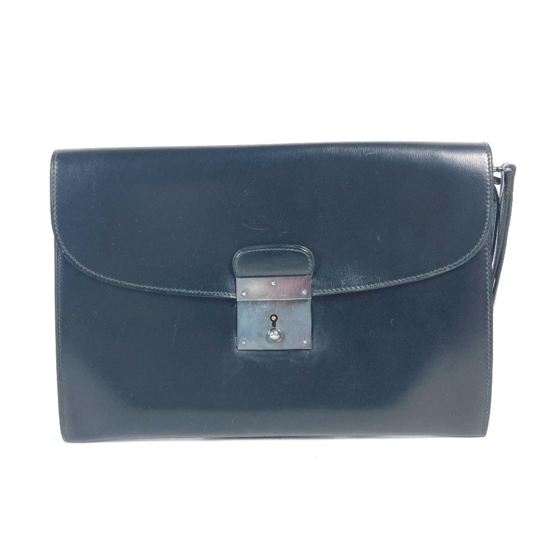 HERMES Pouch Kirius Clutch Bag with Strap Box Calf