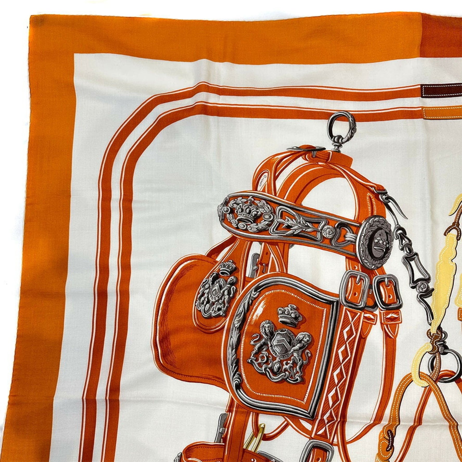 HERMES Cal?jean 140 Stole Cashmere x Silk