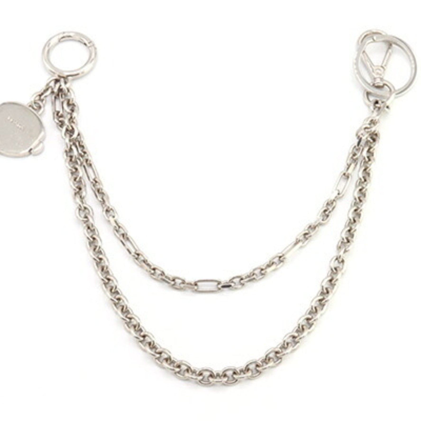 Prada Bag Charm 2PS033 Blue and Silver Metal Wallet Chain Keychain Key Ring Robot for Men Women