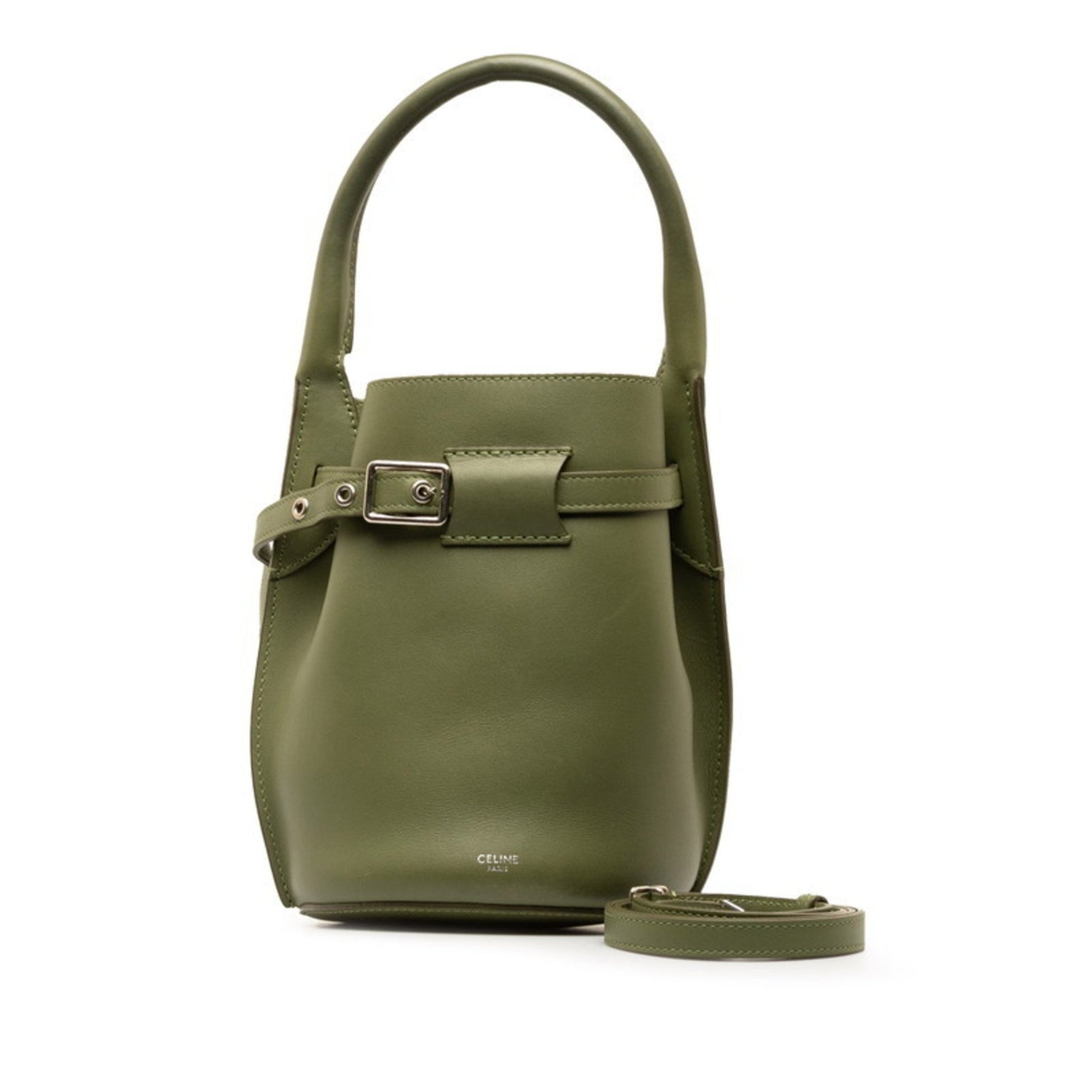 Celine Big Bag Nano Bucket Handbag Shoulder Khaki Green Leather