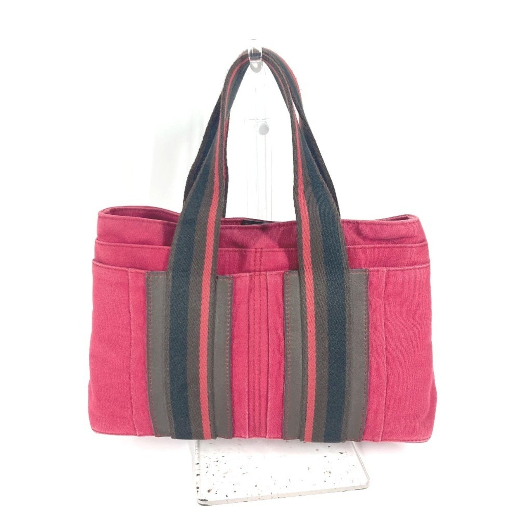 HERMES Troca Horizontal PM Bag Handbag Tote Canvas Red