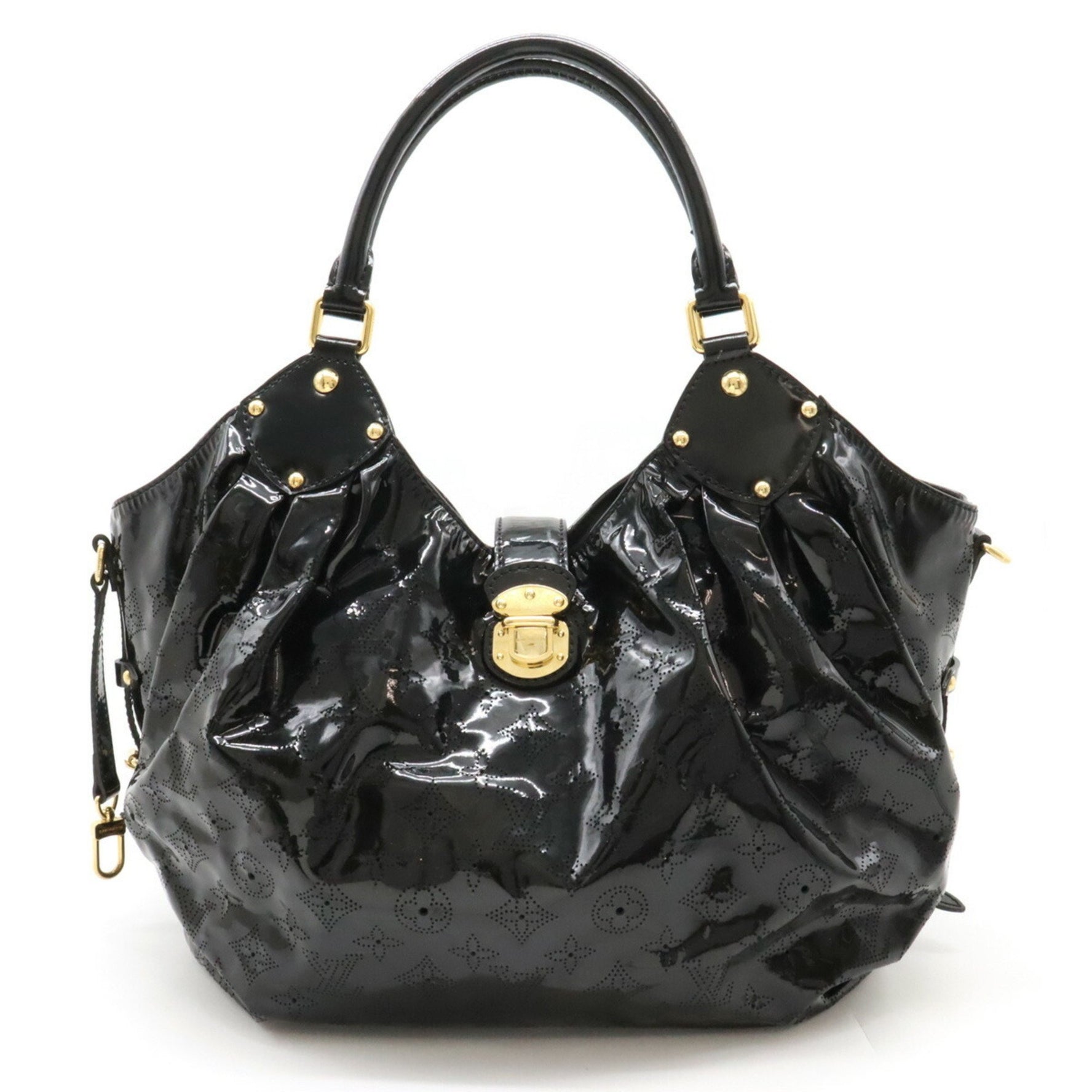 Louis Vuitton Monogram Mahina Surya L Tote Bag Shoulder Patent Leather Black