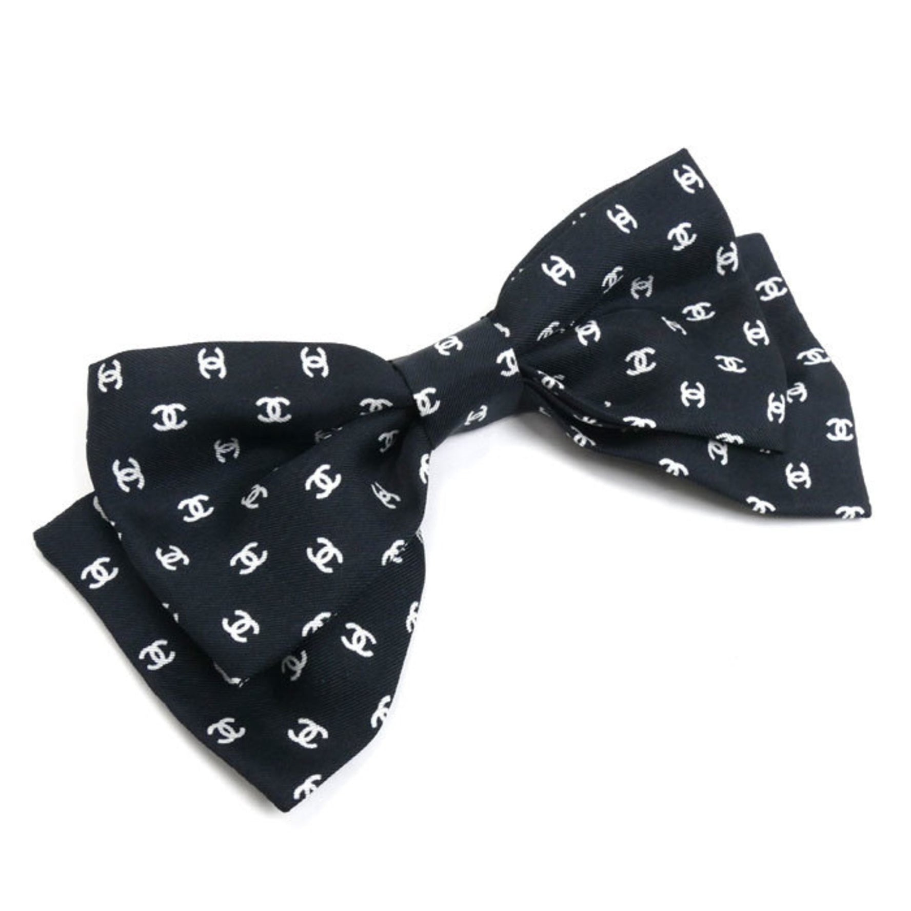 CHANEL Silk Coco Mark Ribbon Barrette