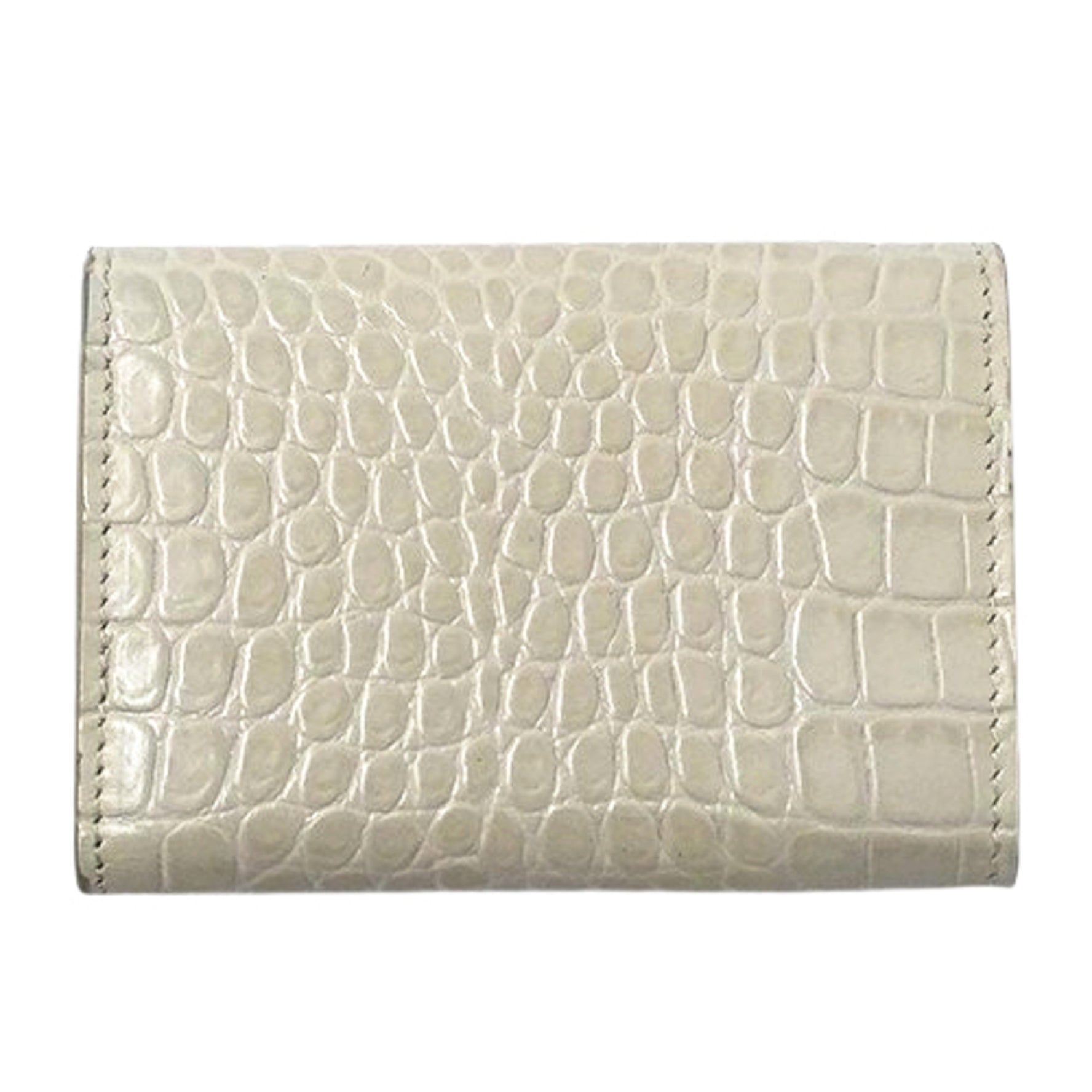 Saint Laurent Tri-fold Wallet in Crocodile Embossed Leather, Mini