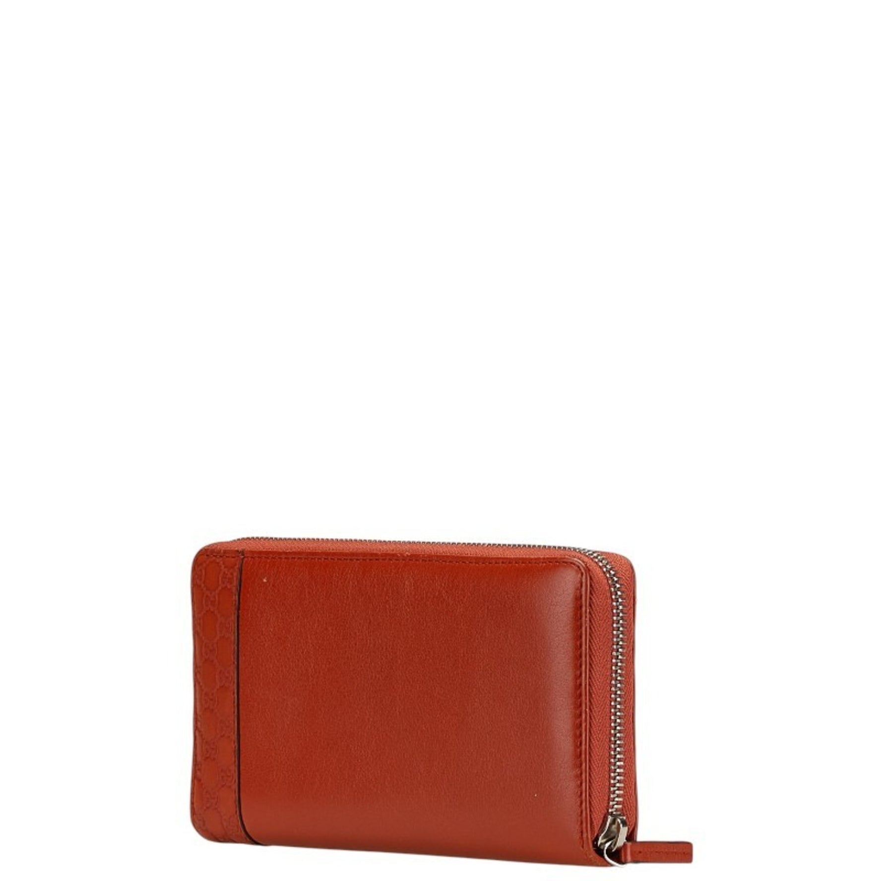 Gucci Shima Mistral Long Wallet with Round Zipper, Red Leather