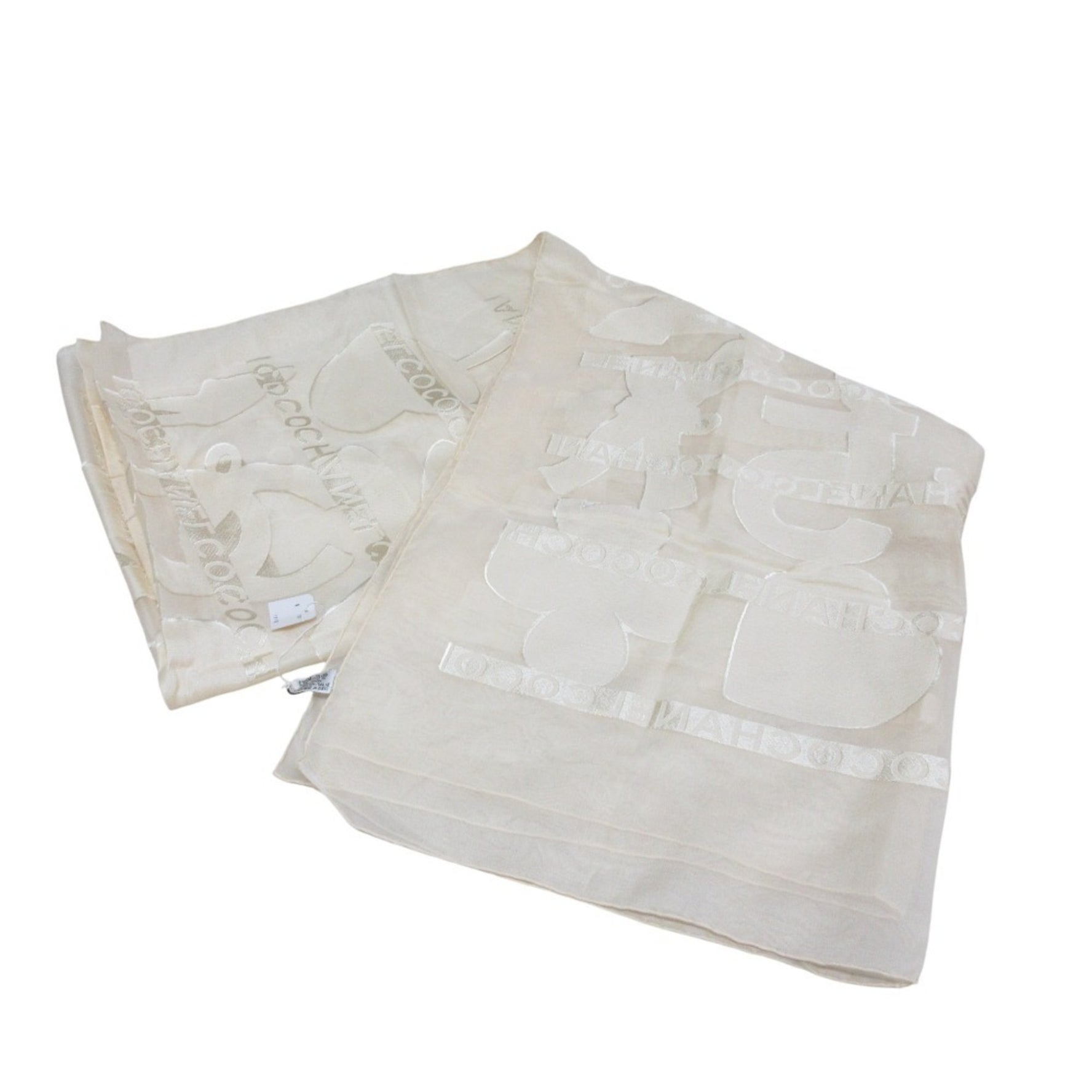 CHANEL COCO No. 5 Silk Large Stole/Sheer Scarf/Shawl