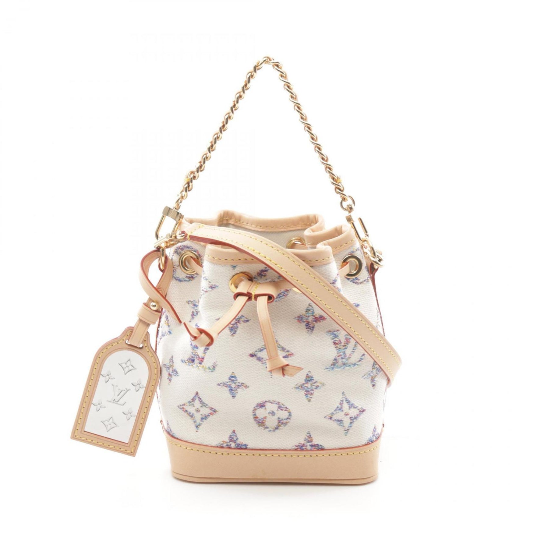 Louis Vuitton Nano Noe Monogram Jacquard Handbag Bag Canvas Leather