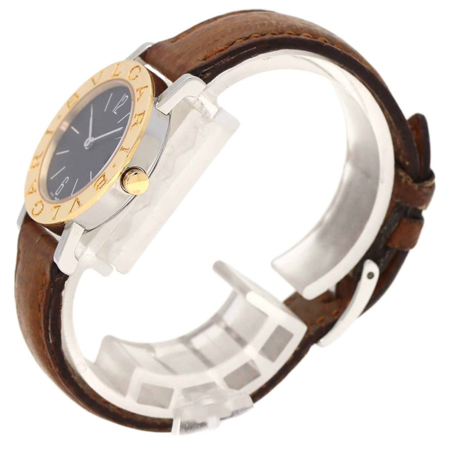 Bvlgari Watch Stainless Steel Leather Ladies
