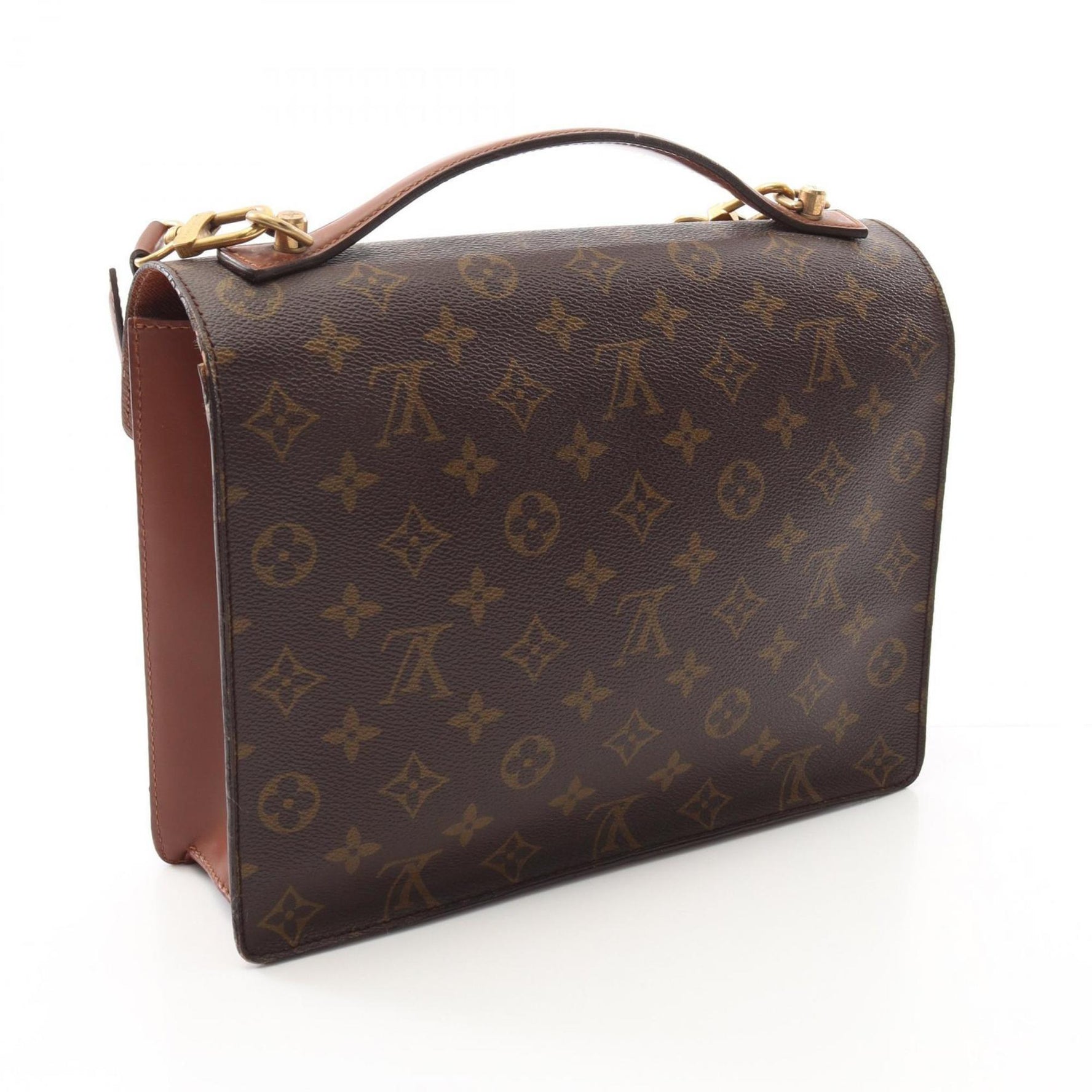 Louis Vuitton Monceau Handbag, Coated Canvas and Leather, Monogram, Brown