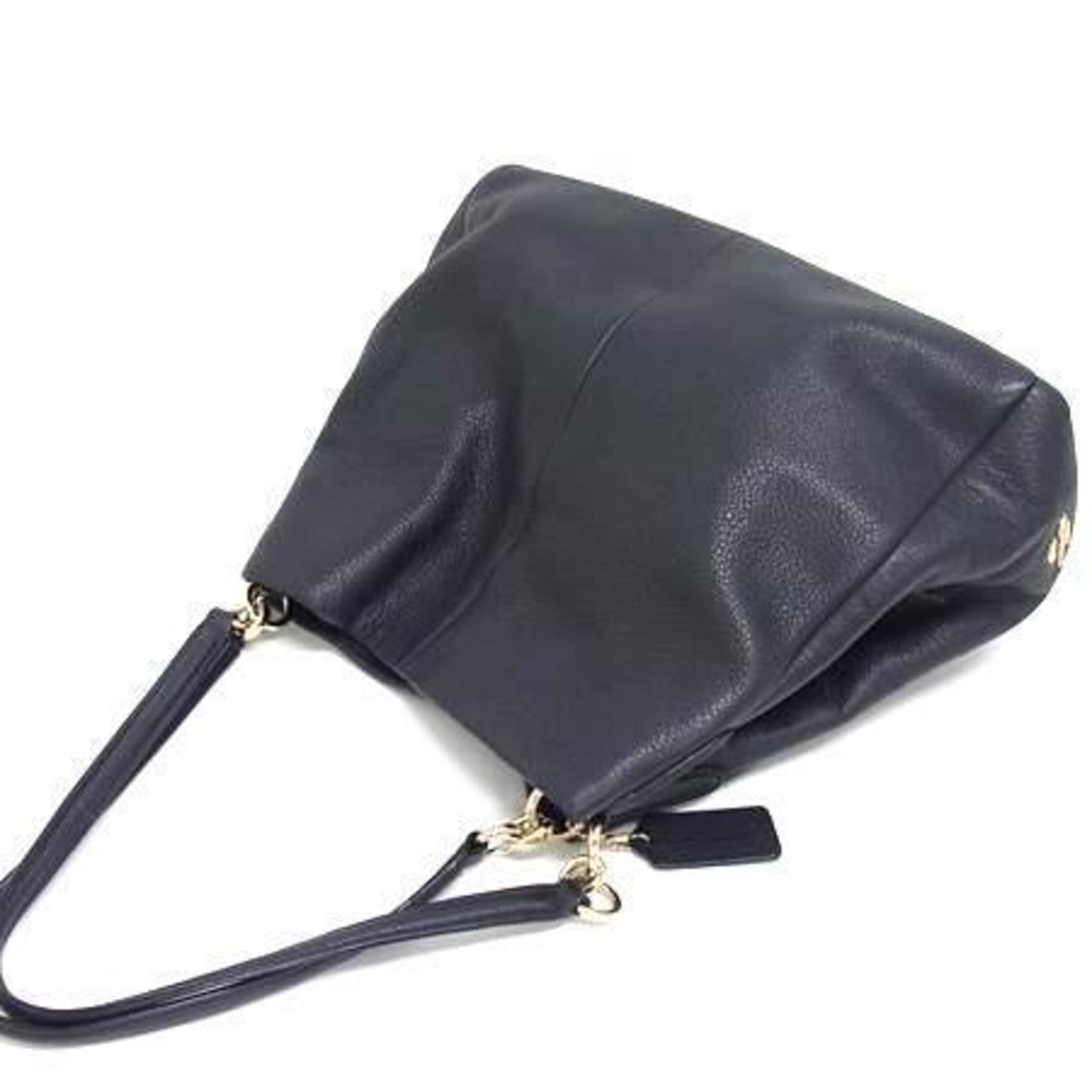 COACH Phoebe Shoulder Bag Dark Navy Pebbled Leather