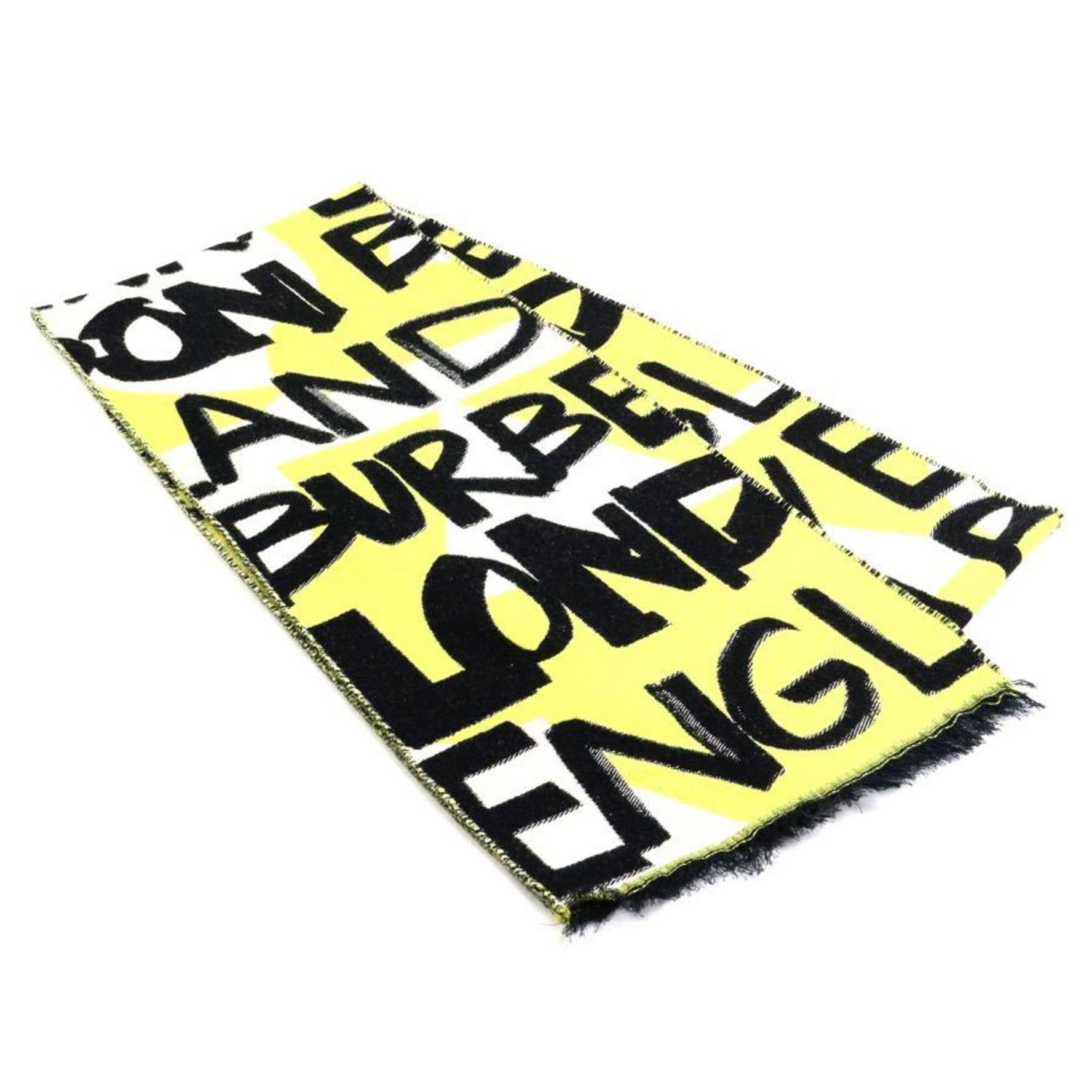BURBERRY Muffler Cotton Yellow x Black