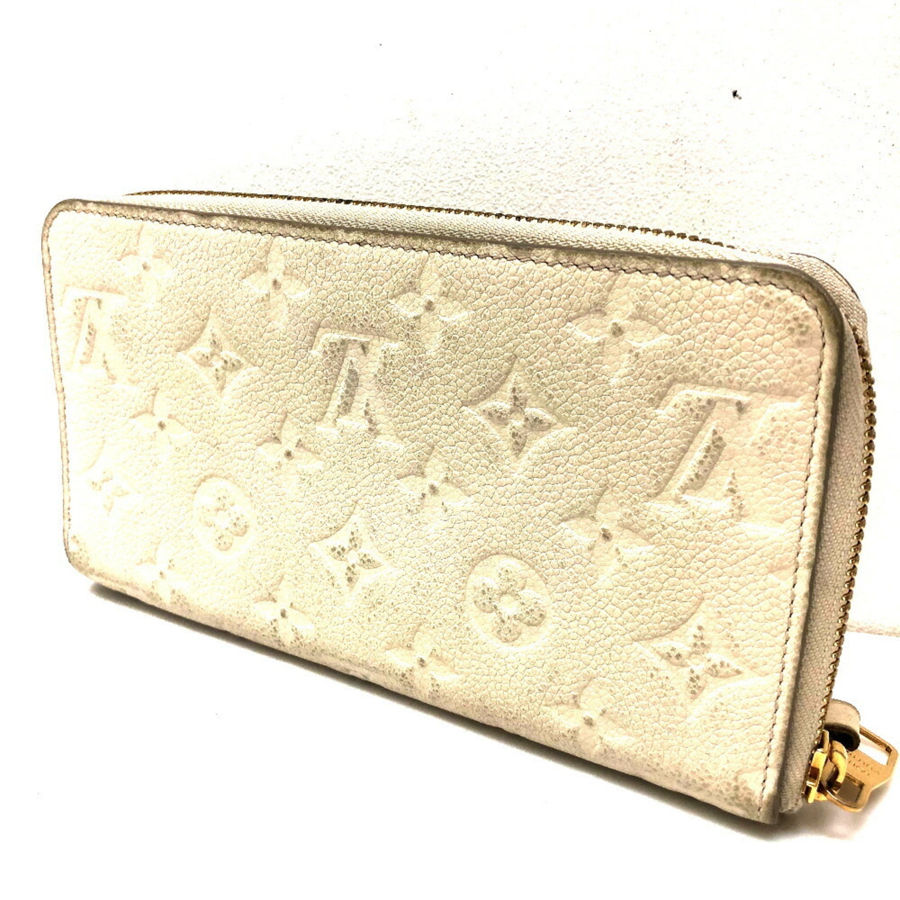 Louis Vuitton Round Portefeuille Secrete Long Monogram Empreinte Wallet Leather Neige
