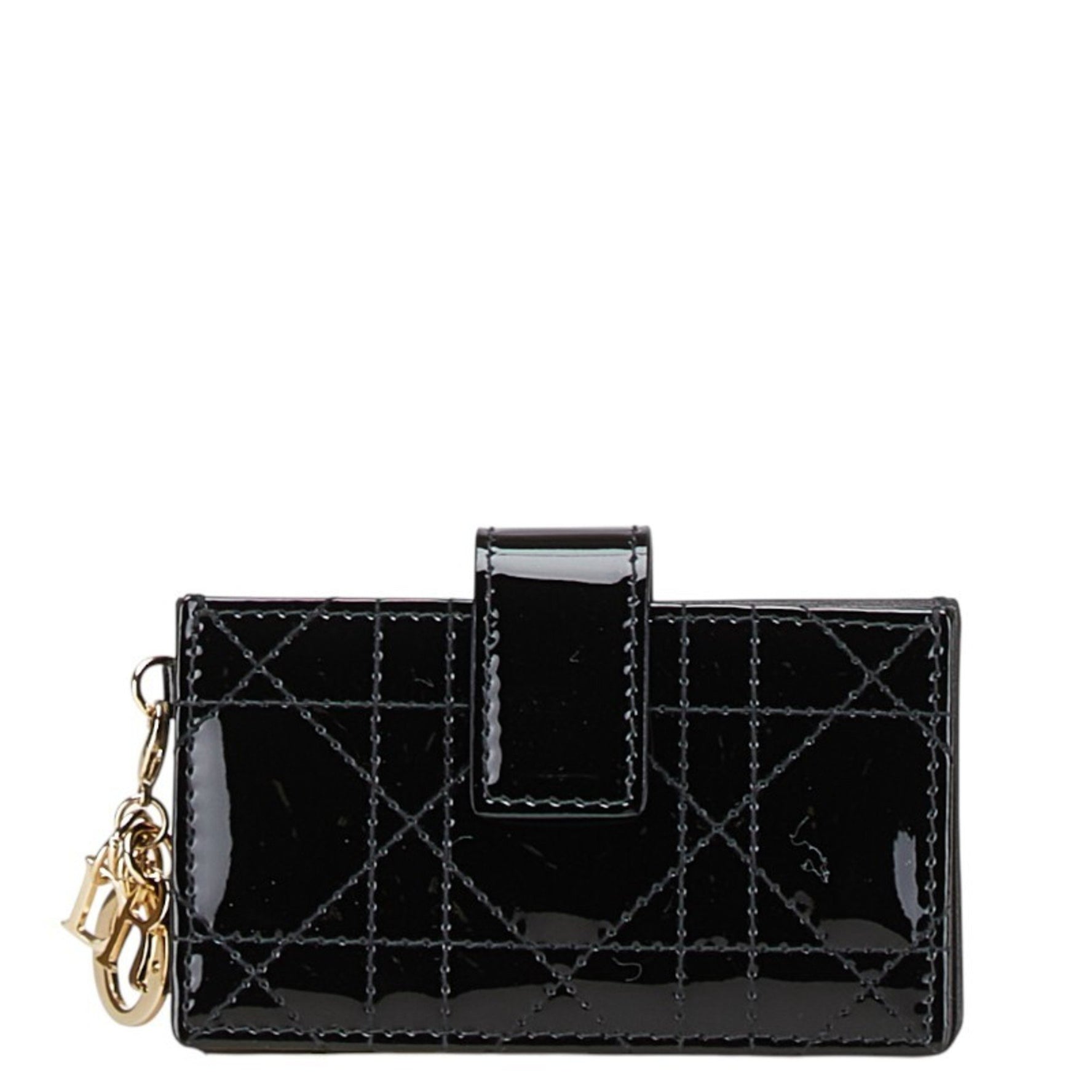 Christian Dior Dior Lady Cannage Business Card Case in Patent Leather