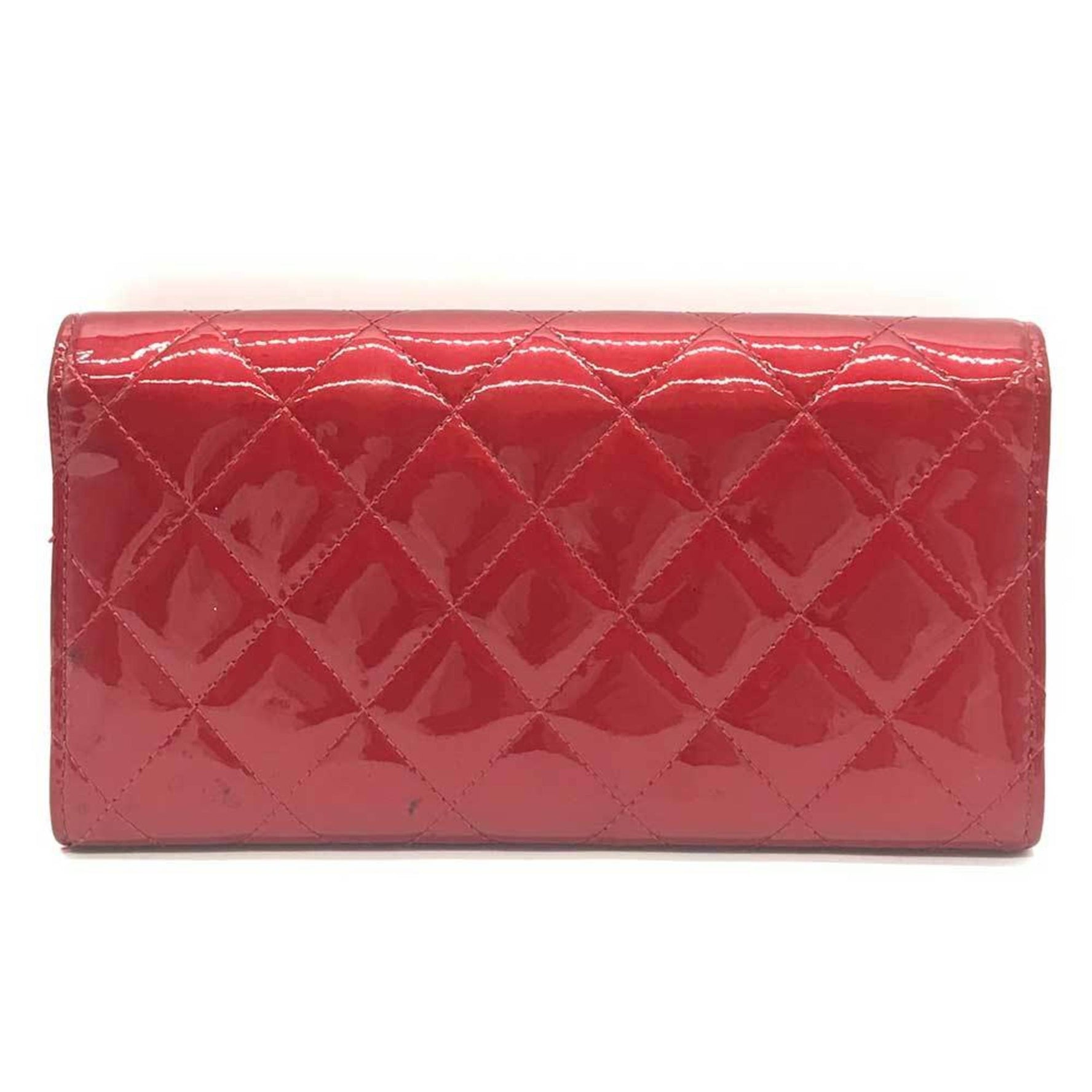 Chanel Matelasse Long Wallet Coco Mark Enamel Bordeaux Wine Red