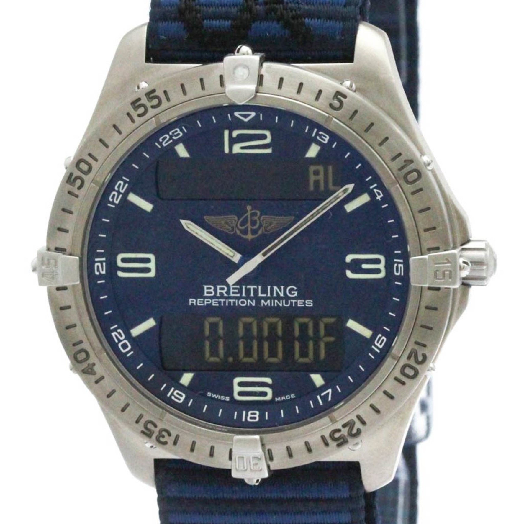 BREITLING Aerospace Titanium Quartz Mens Watch E65062 Polished