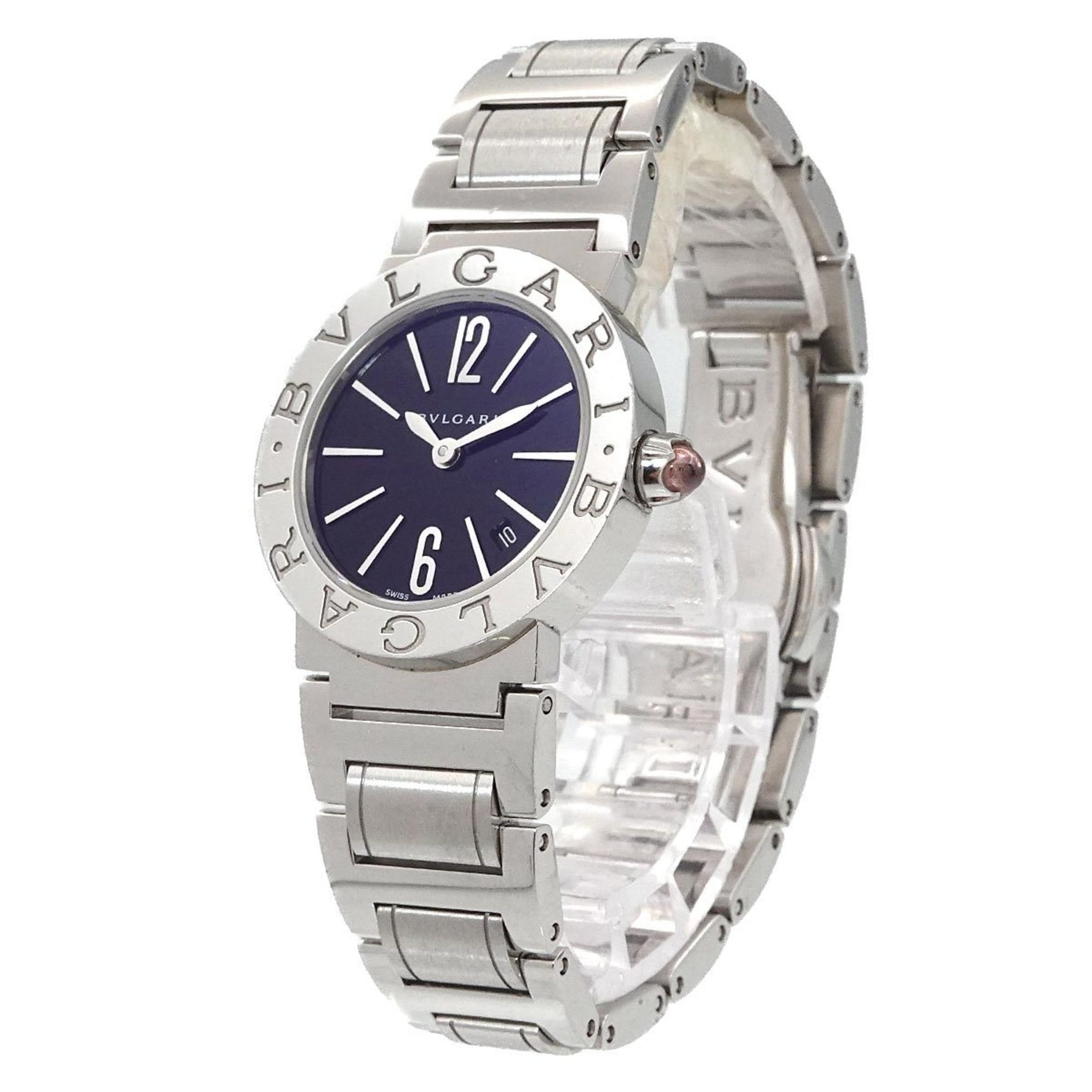 BVLGARI Watch with Date, Black Quartz Movement