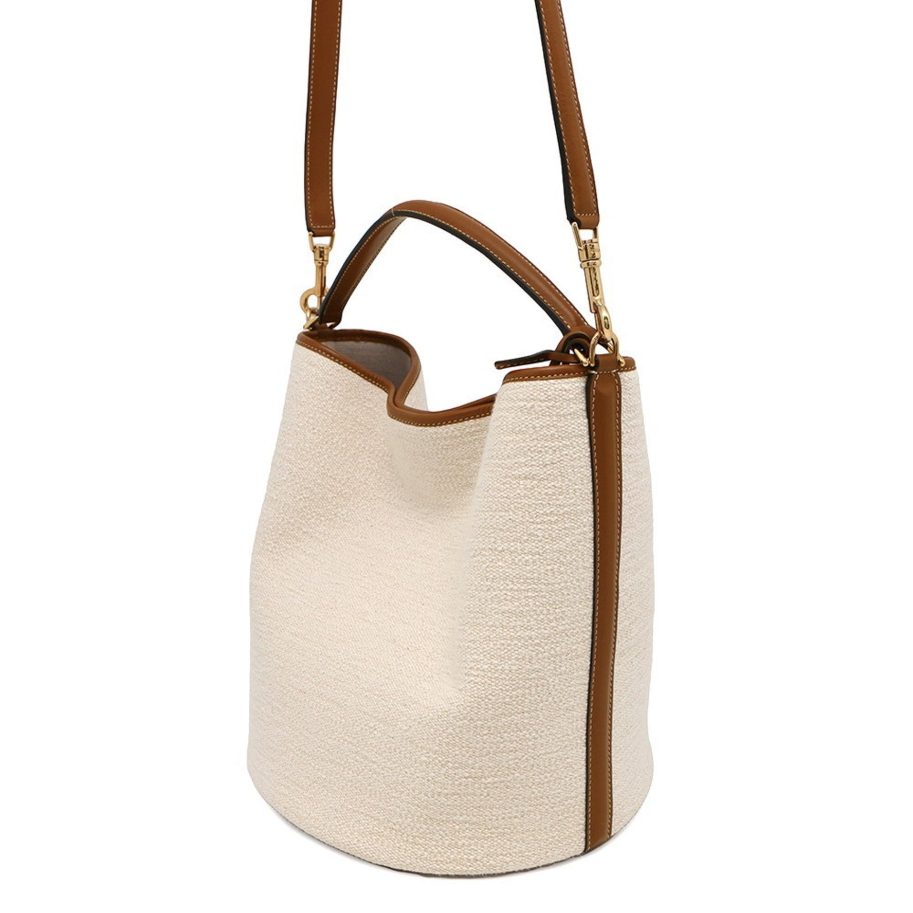 Celine Bucket 16 Canvas and Leather Handbag