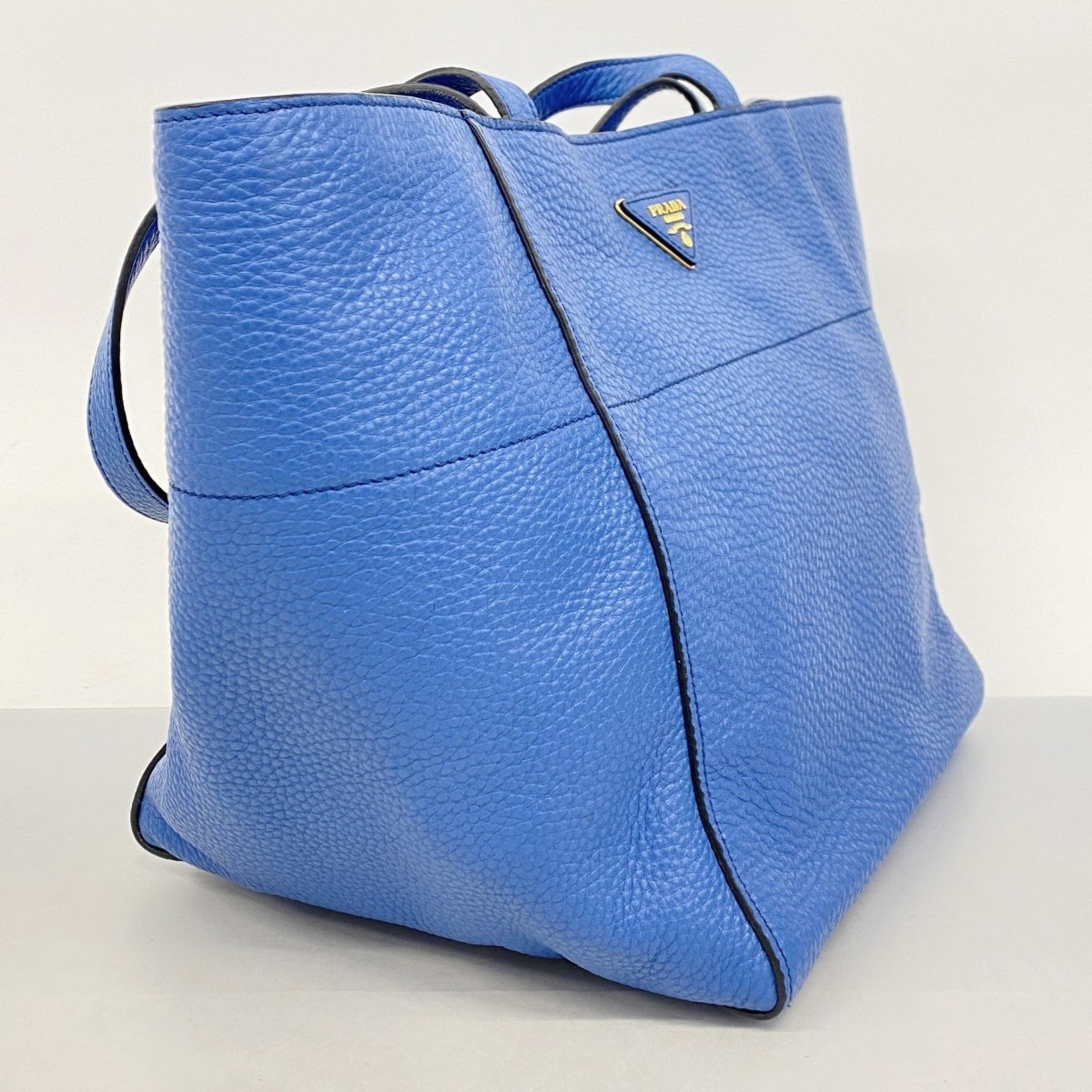 Prada tote bag leather blue women's