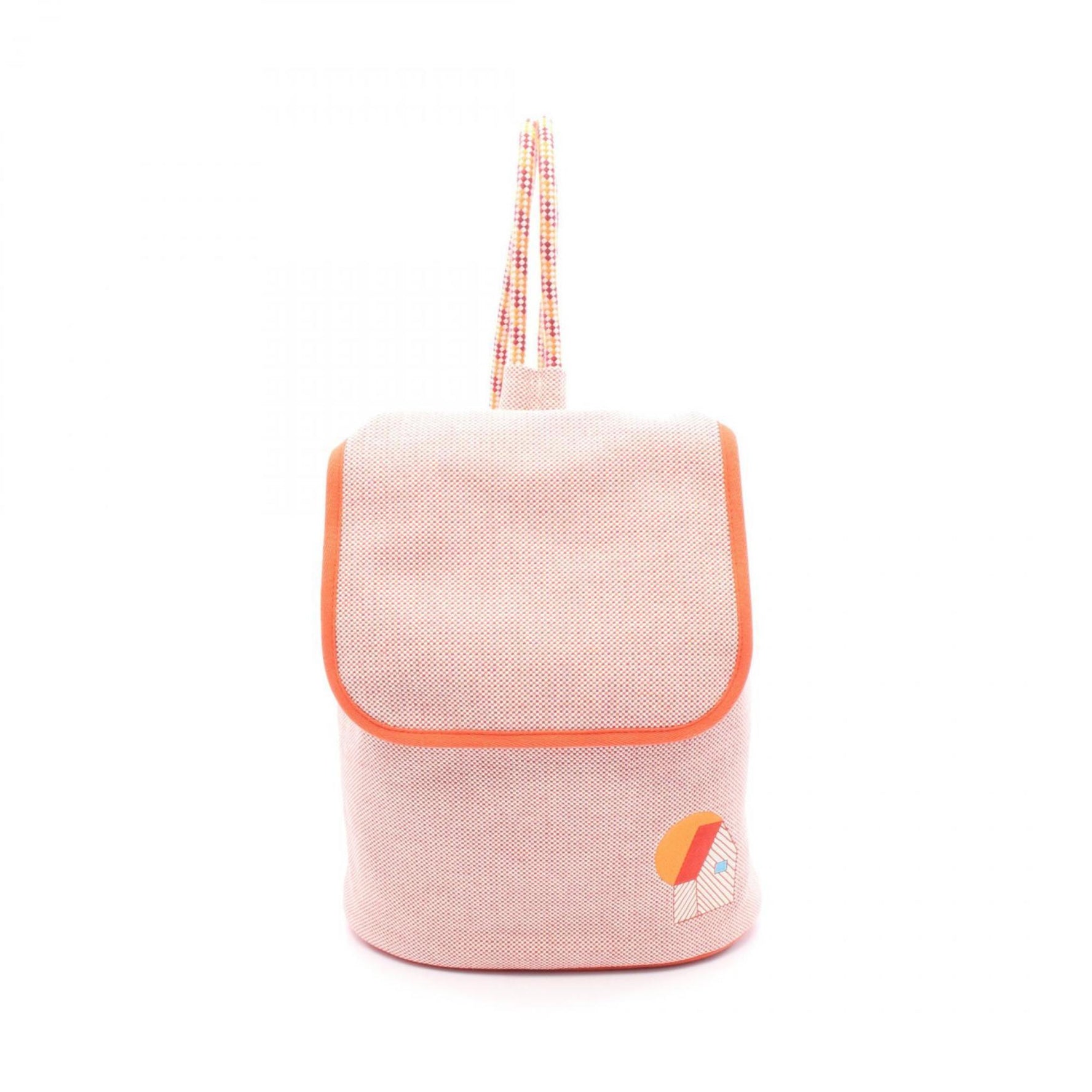 Hermes Backpack Canvas Toile Chevron Orange Multicolor