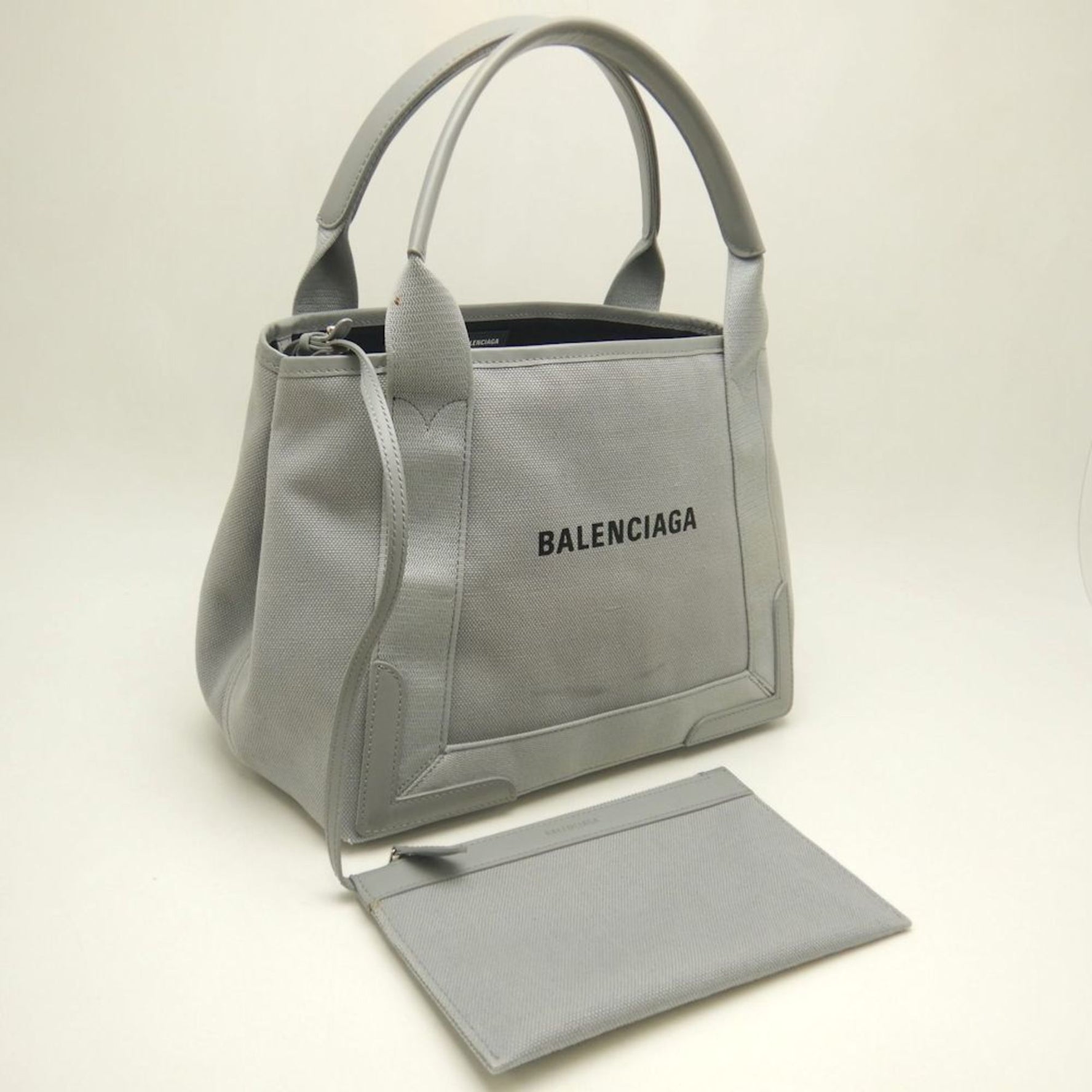 BALENCIAGA Cabas Handbag in Canvas and Leather
