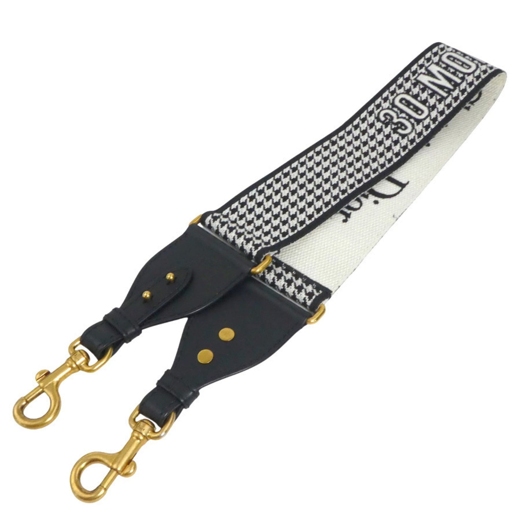Christian Dior Shoulder Strap 30 Montaigne Canvas Leather Black x White