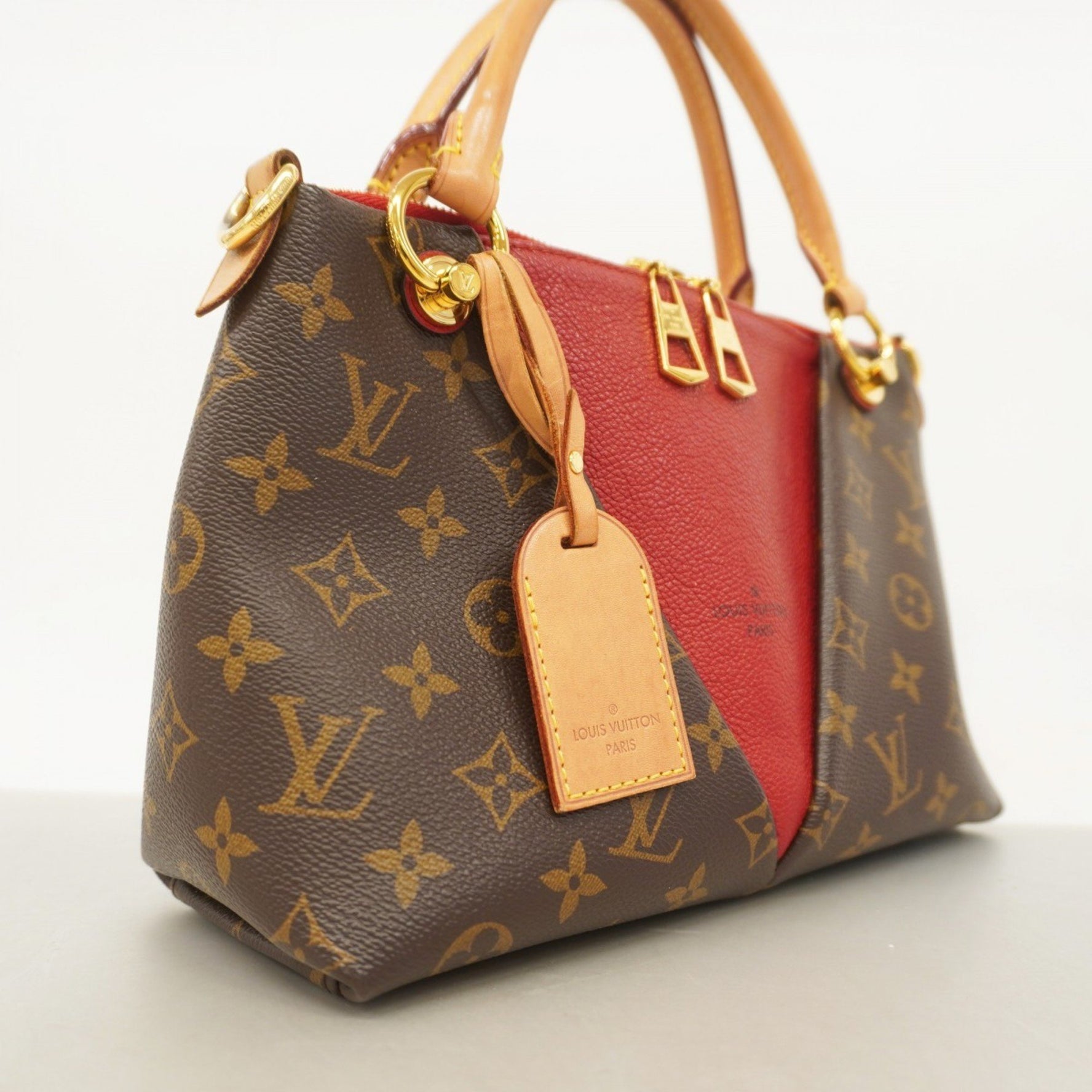 Louis Vuitton Monogram V Tote BB Handbag Brown Cerise Bag