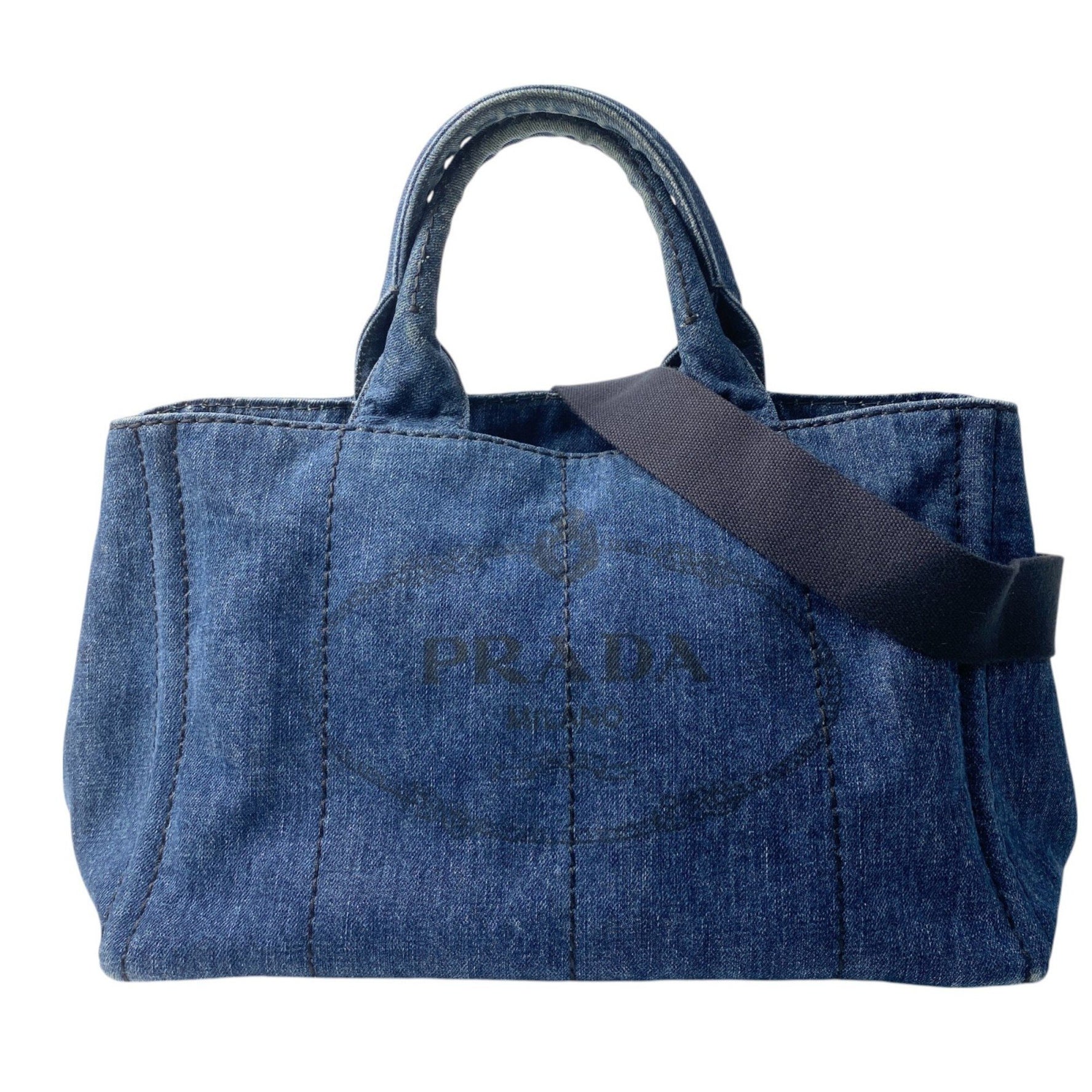 Prada Canapa Denim Shoulder Bag, Handbag, Tote Crossbody Bag