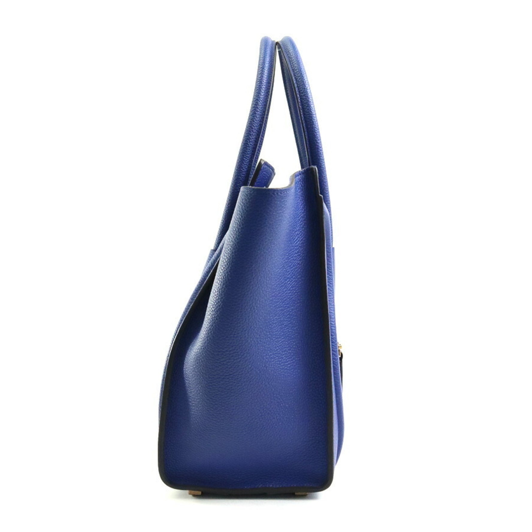 CELINE Handbag Luggage Micro Shopper Leather Indigo Gold