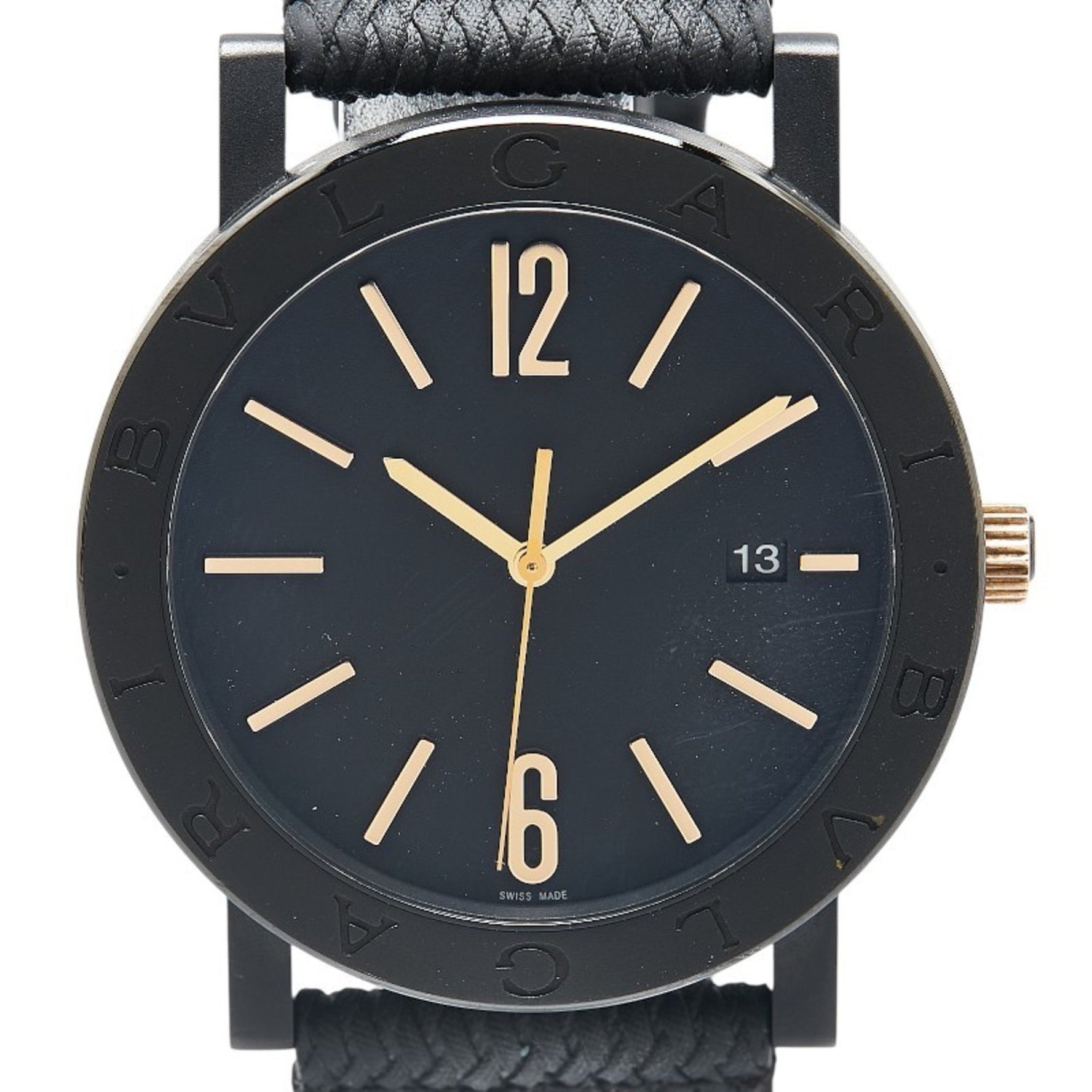 BVLGARI Watch Automatic Black Dial Stainless Steel Rubber