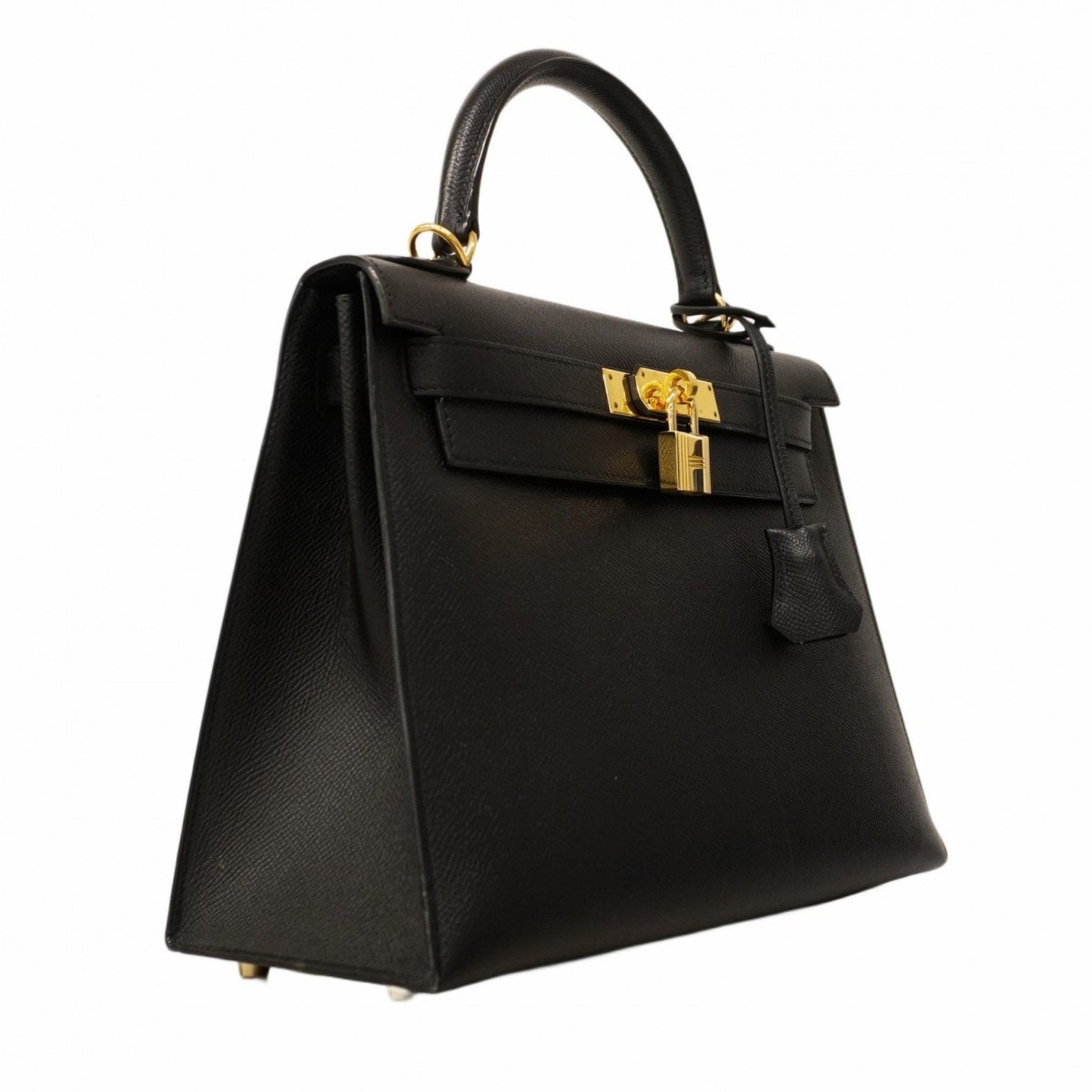 Hermes Hermès Kelly 28 Handbag, Epsom, Black, M Stamp, Women's
