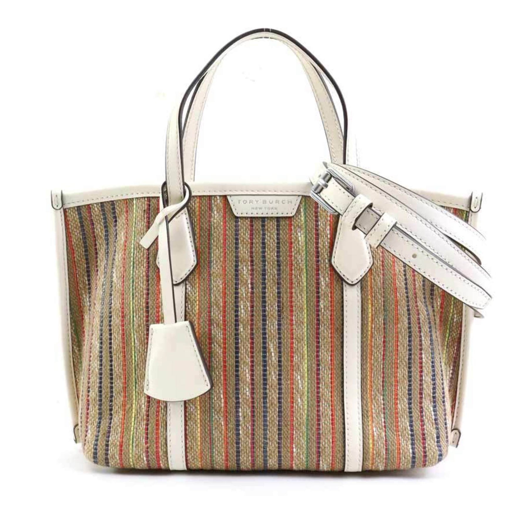 Tory Burch handbag shoulder bag raffia leather multicolor