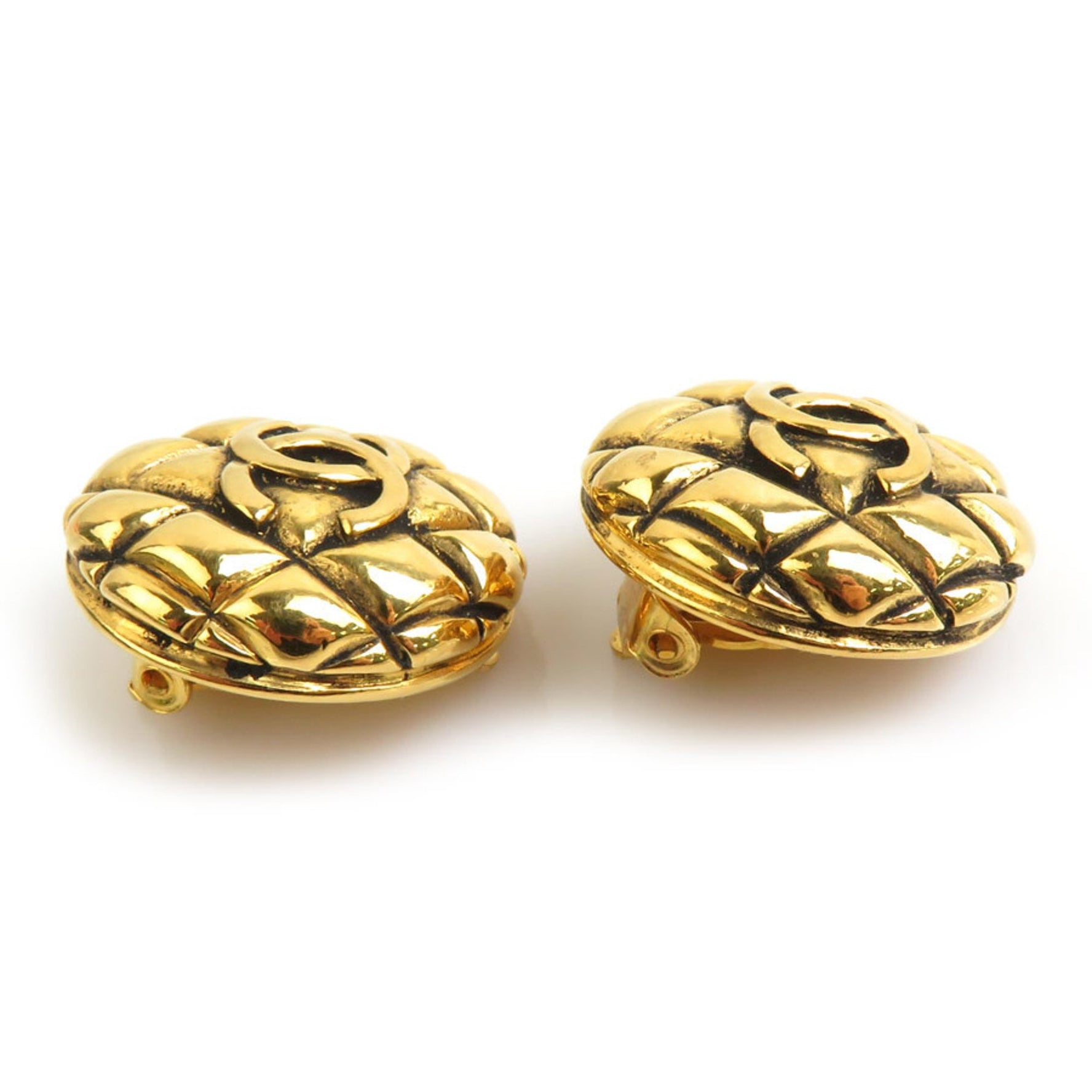 CHANEL Coco Mark Metal Earrings